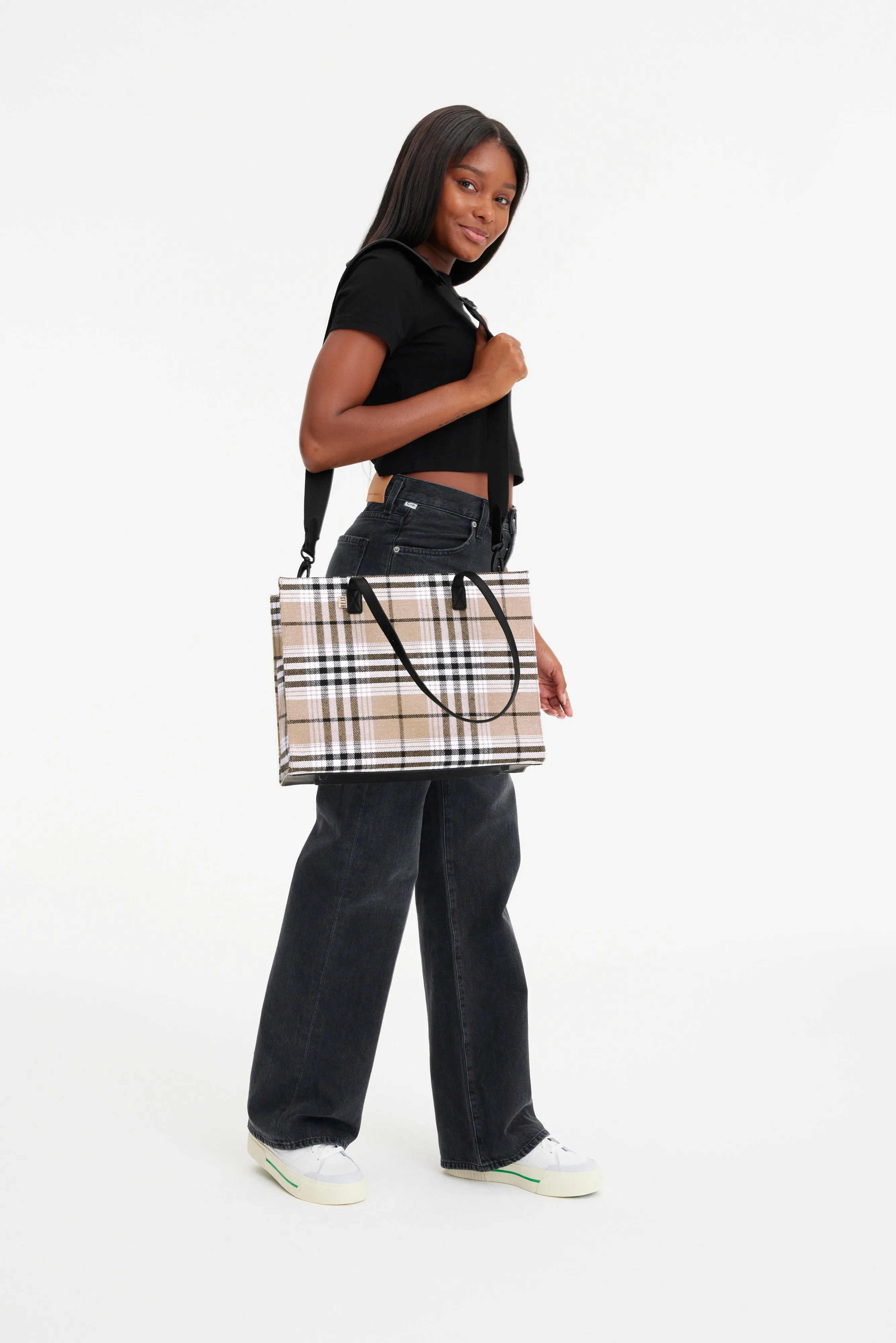 The Work Tote in Plaid sold by Beis product image thumbnail 5