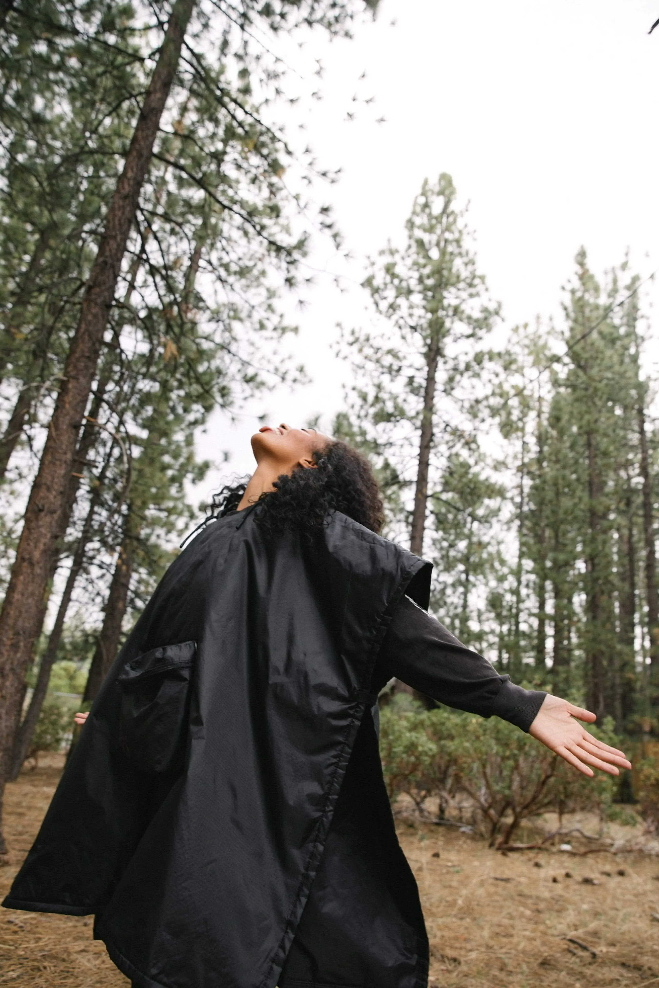 The Packable Poncho in Black sold by Beis product image thumbnail 4