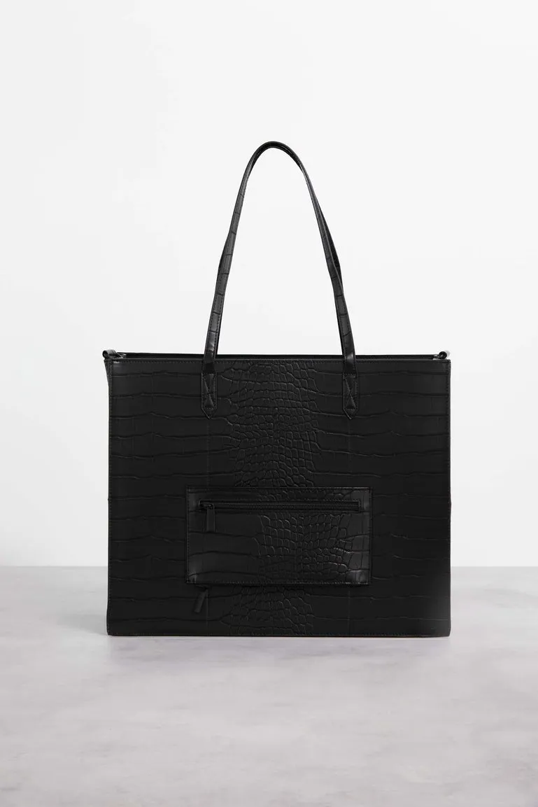 The Large Work Tote in Black Croc sold by Beis product image thumbnail 4