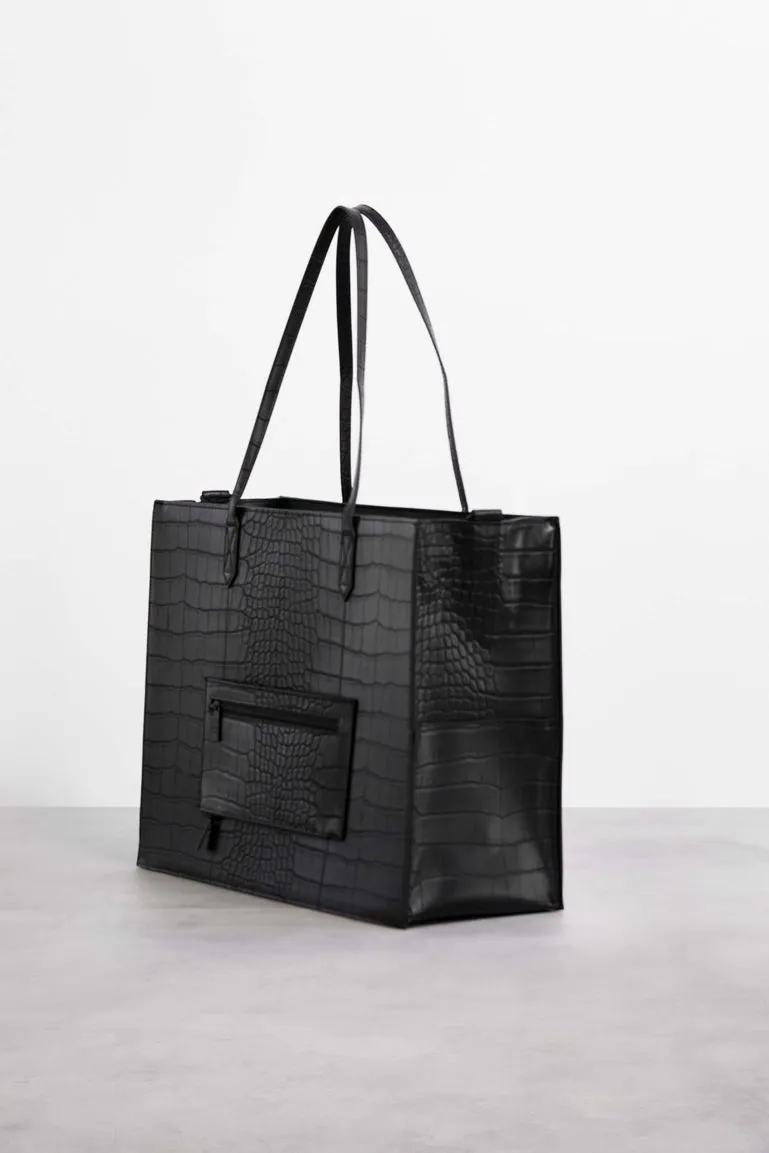 The Large Work Tote in Black Croc sold by Beis product image thumbnail 5