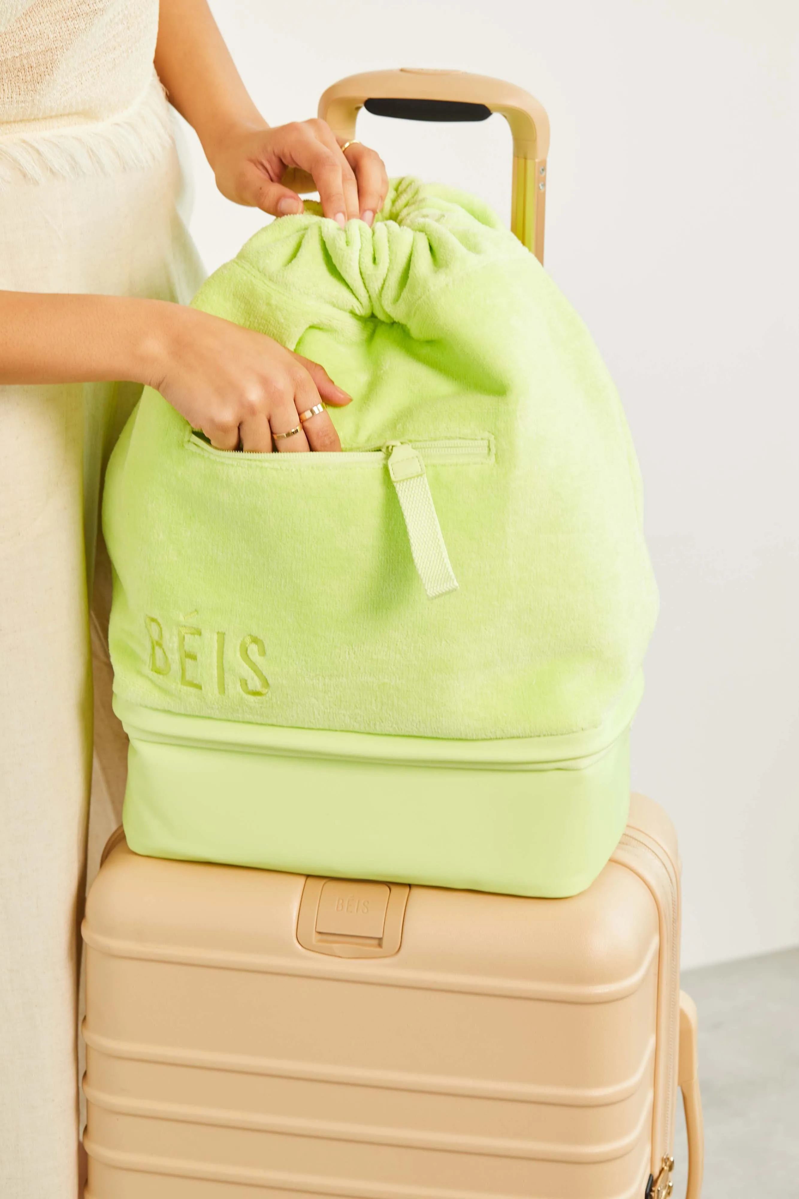 The Terry Backpack Cooler in Citron sold by Beis product image thumbnail 4