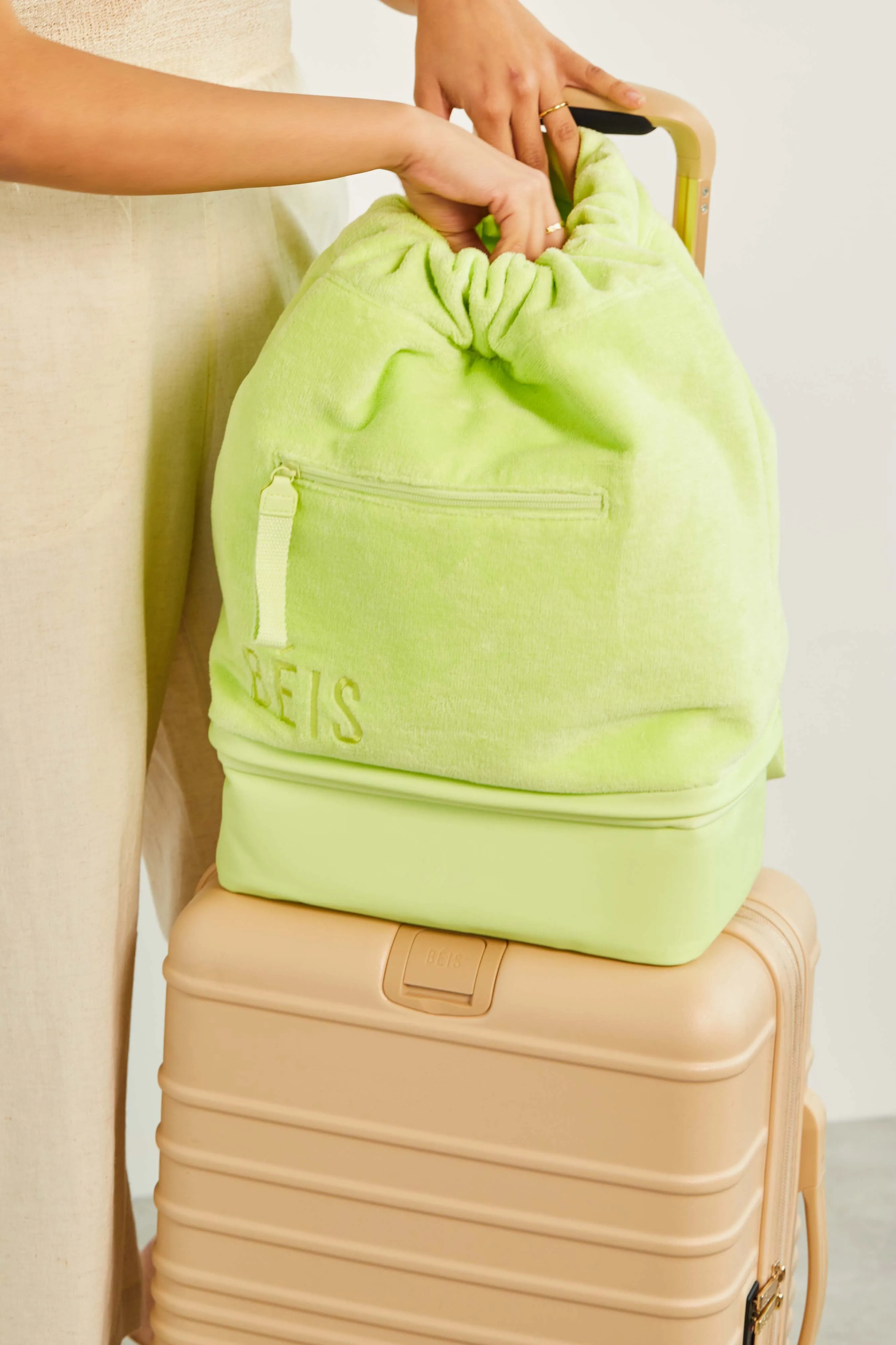 The Terry Backpack Cooler in Citron sold by Beis product image thumbnail 5