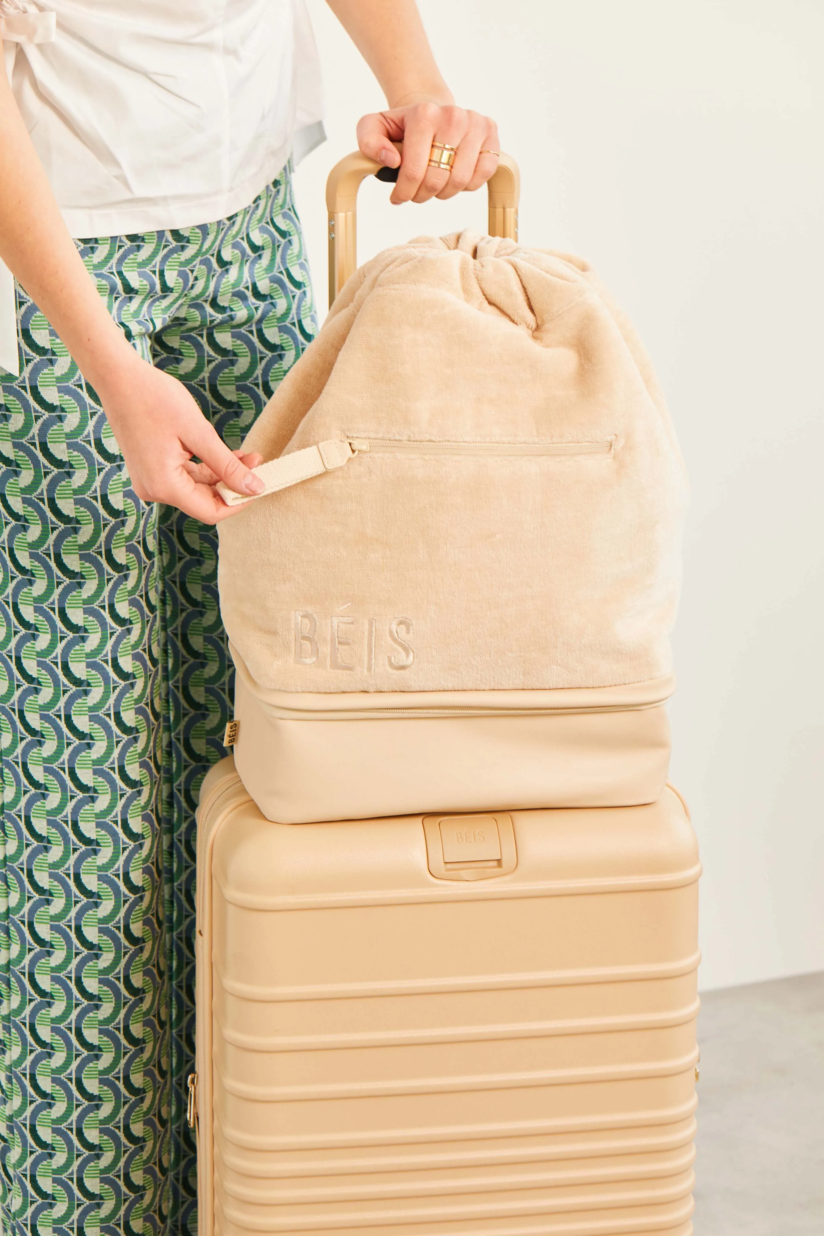 The Terry Backpack Cooler in Beige sold by Beis product image thumbnail 5