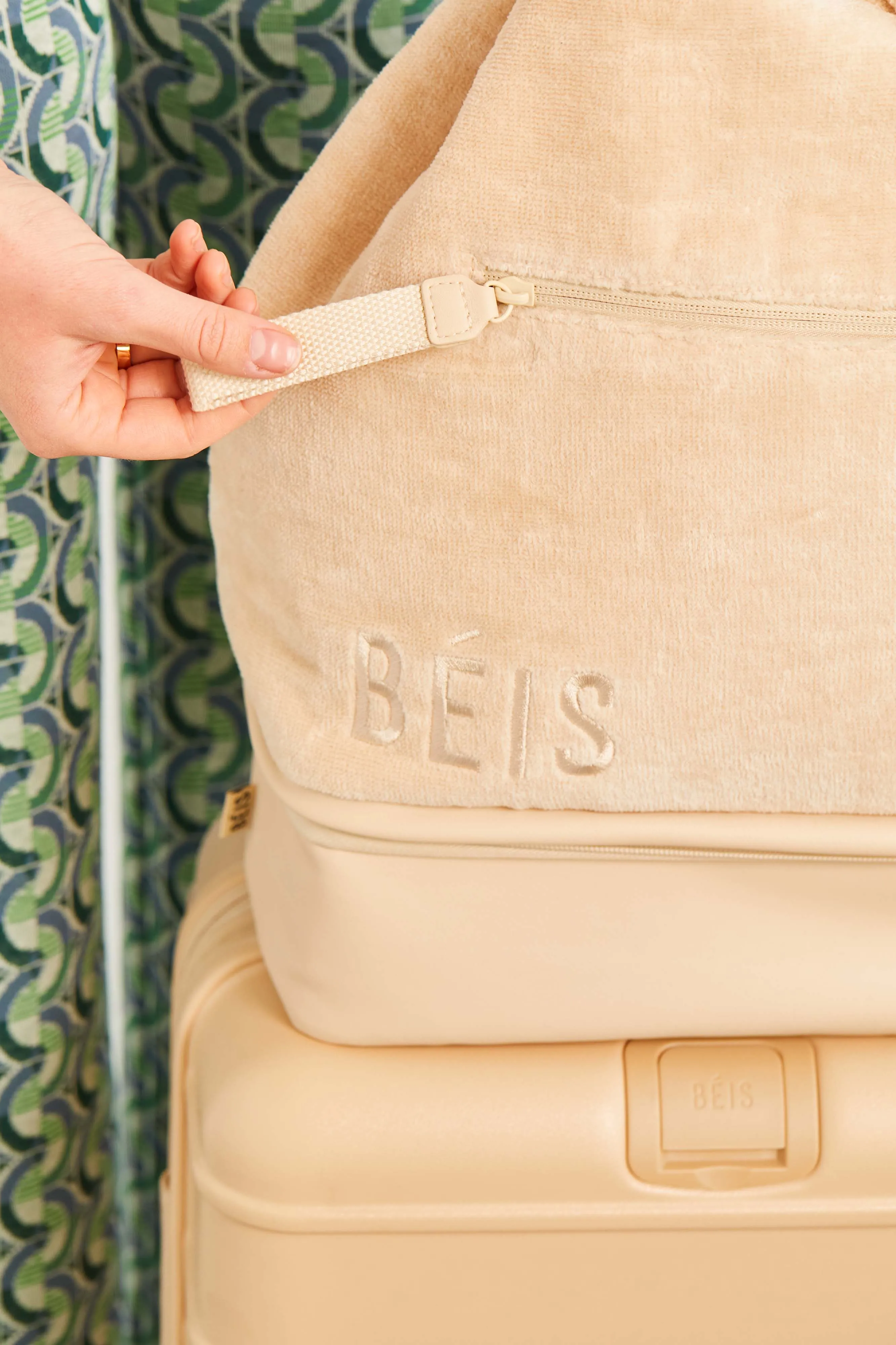 The Terry Backpack Cooler in Beige sold by Beis product image thumbnail 4
