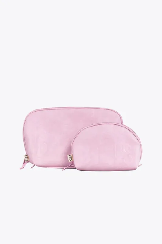 The Cosmetic Pouch Set in Atlas Pink made by Beis