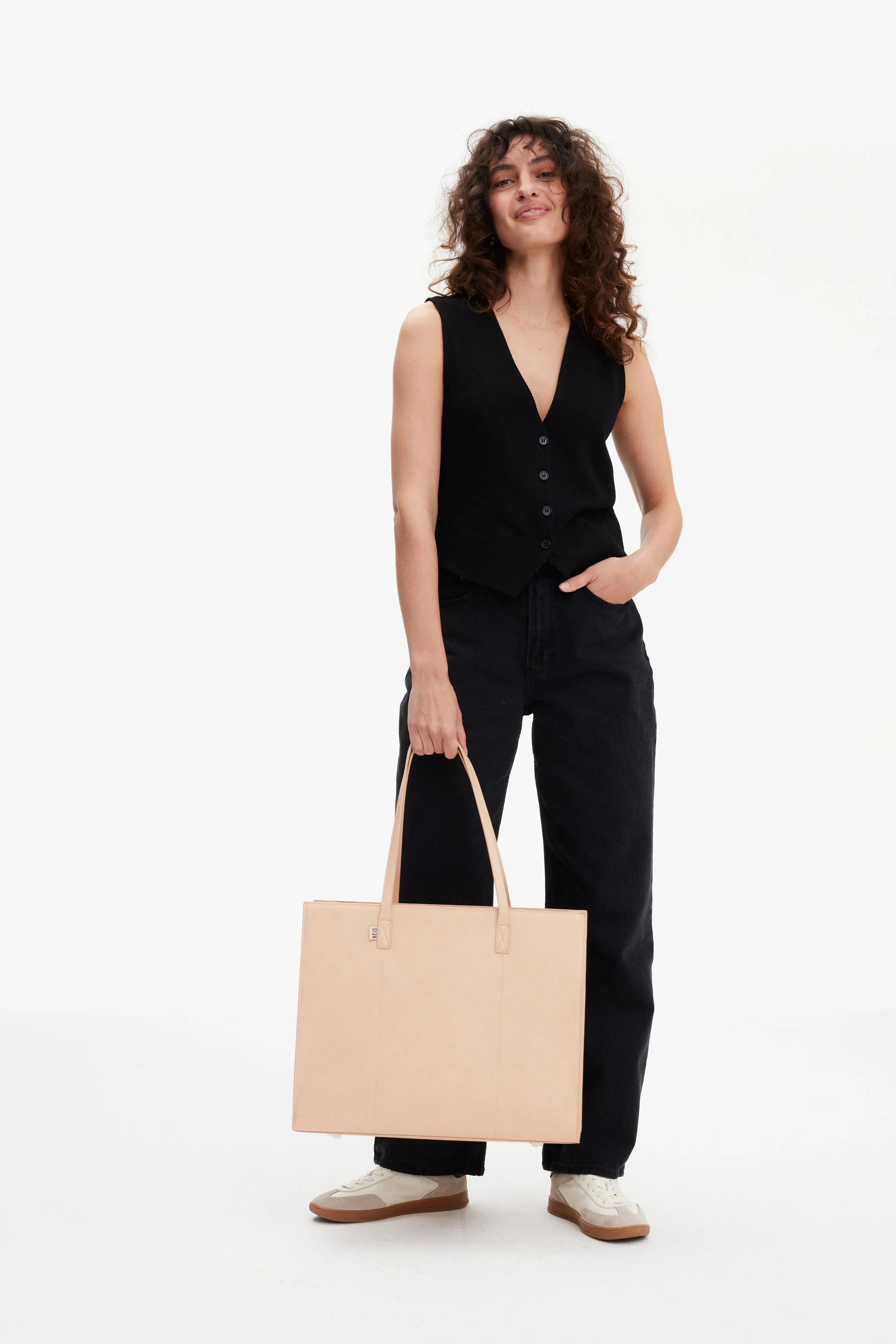The Large Work Tote in Beige sold by Beis product image thumbnail 5