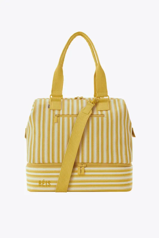 The Mini Weekender in Honey Stripe made by Beis