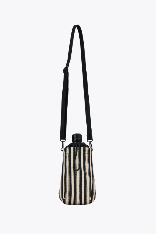The Water Bottle Crossbody in Black Stripe made by Beis