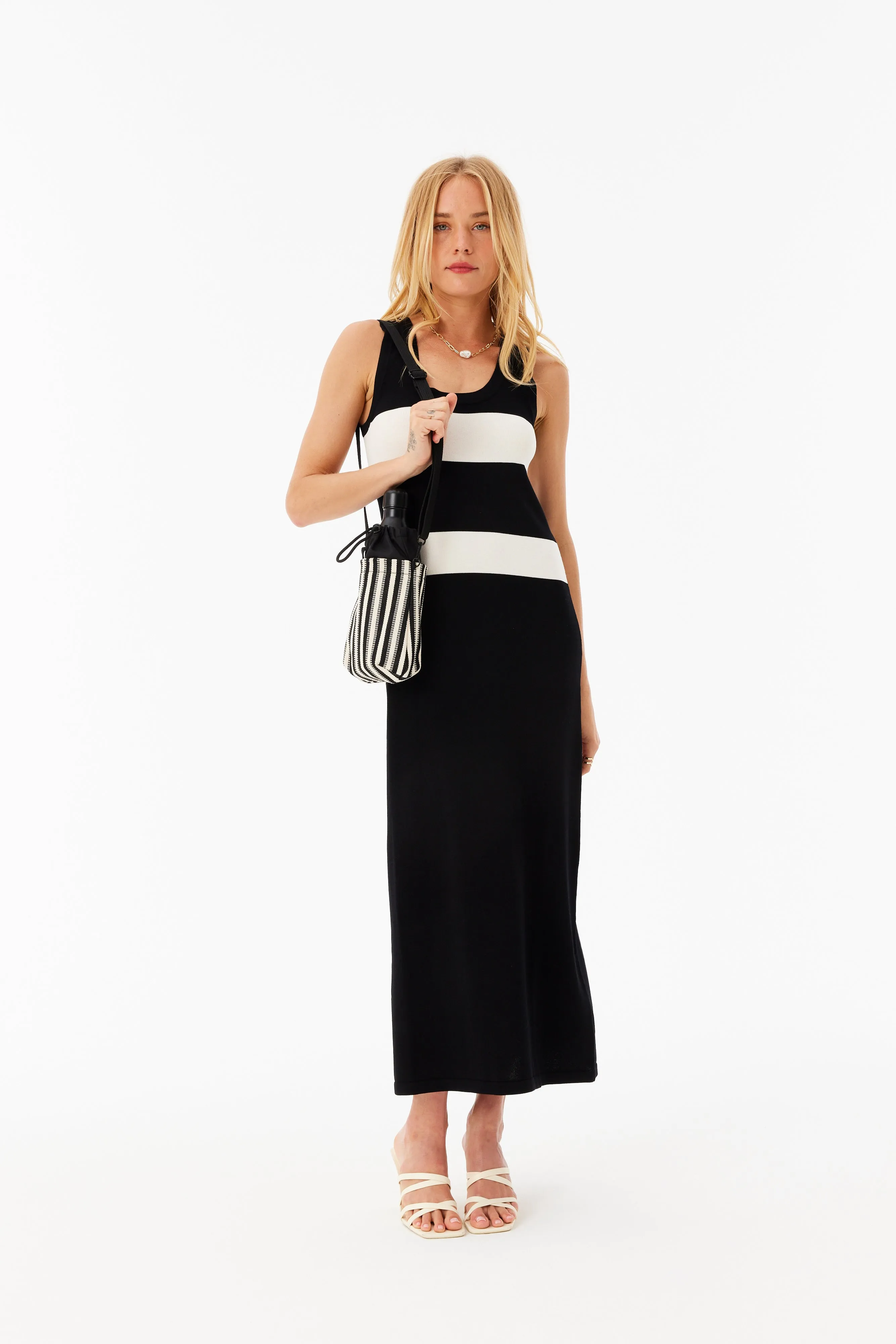 The Water Bottle Crossbody in Black Stripe sold by Beis product image thumbnail 2