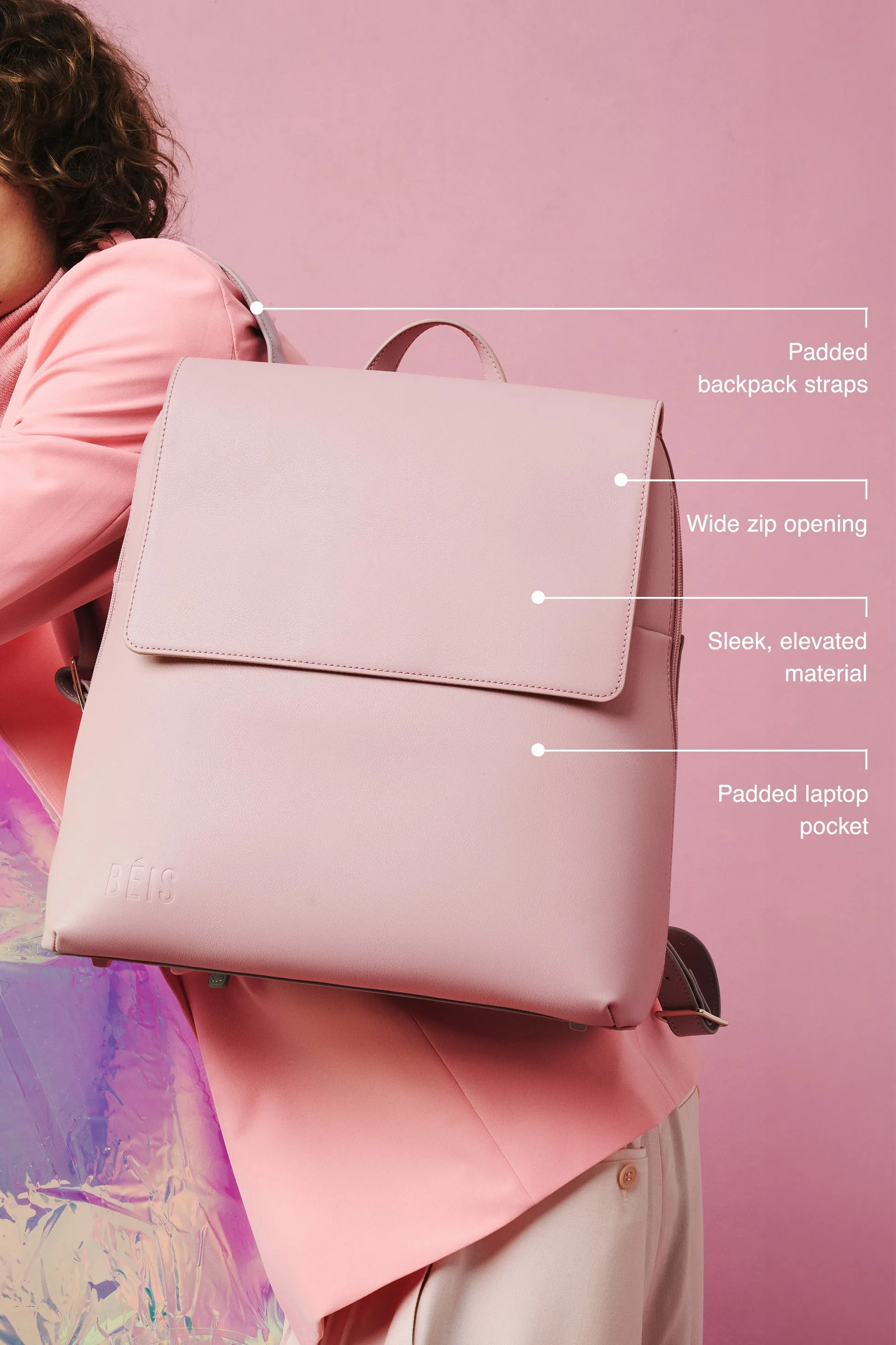 The Wicked Backpack in Wicked Pink sold by Beis product image thumbnail 2