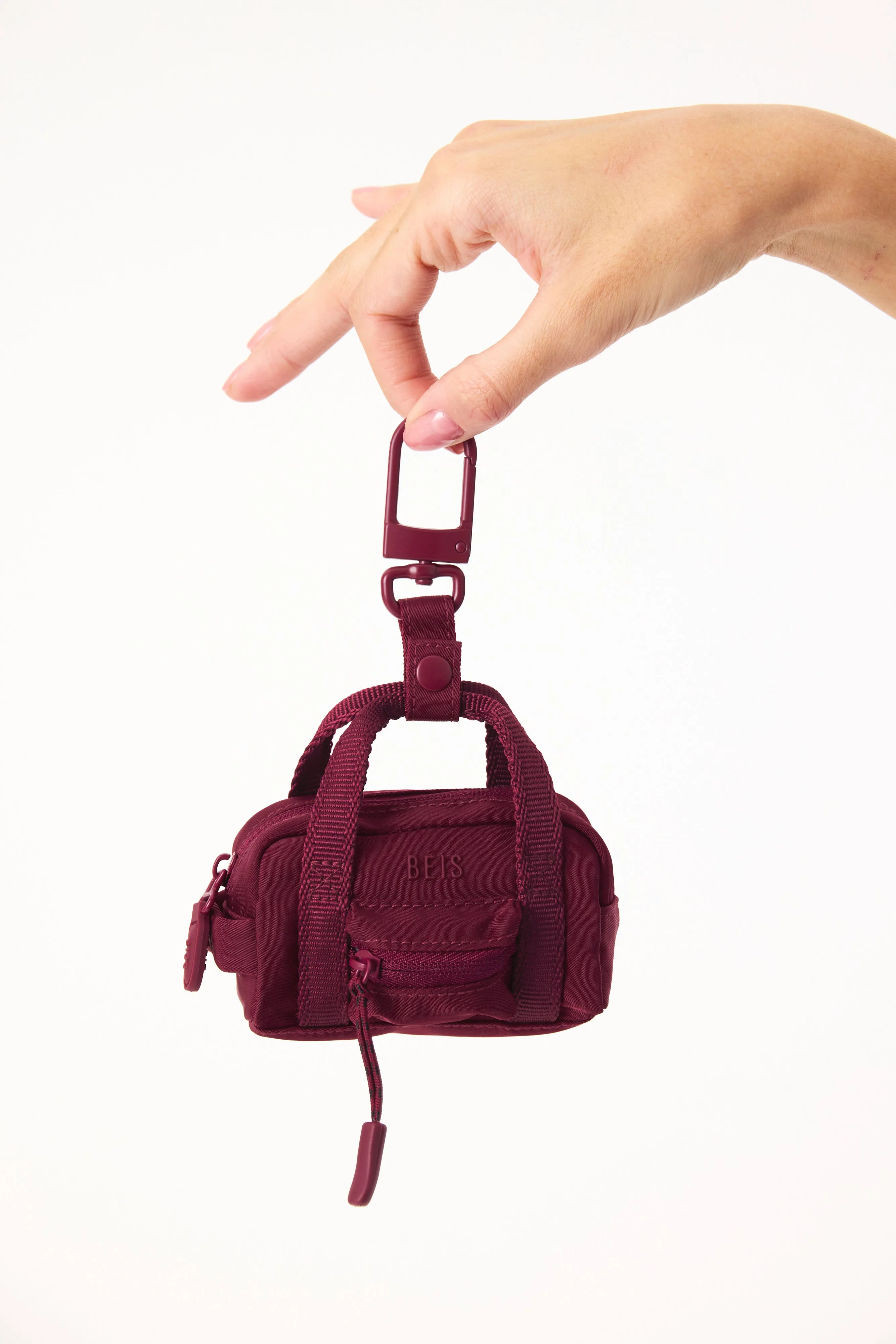The Sport Duffle Charm in Burgundy sold by Beis product image thumbnail 2