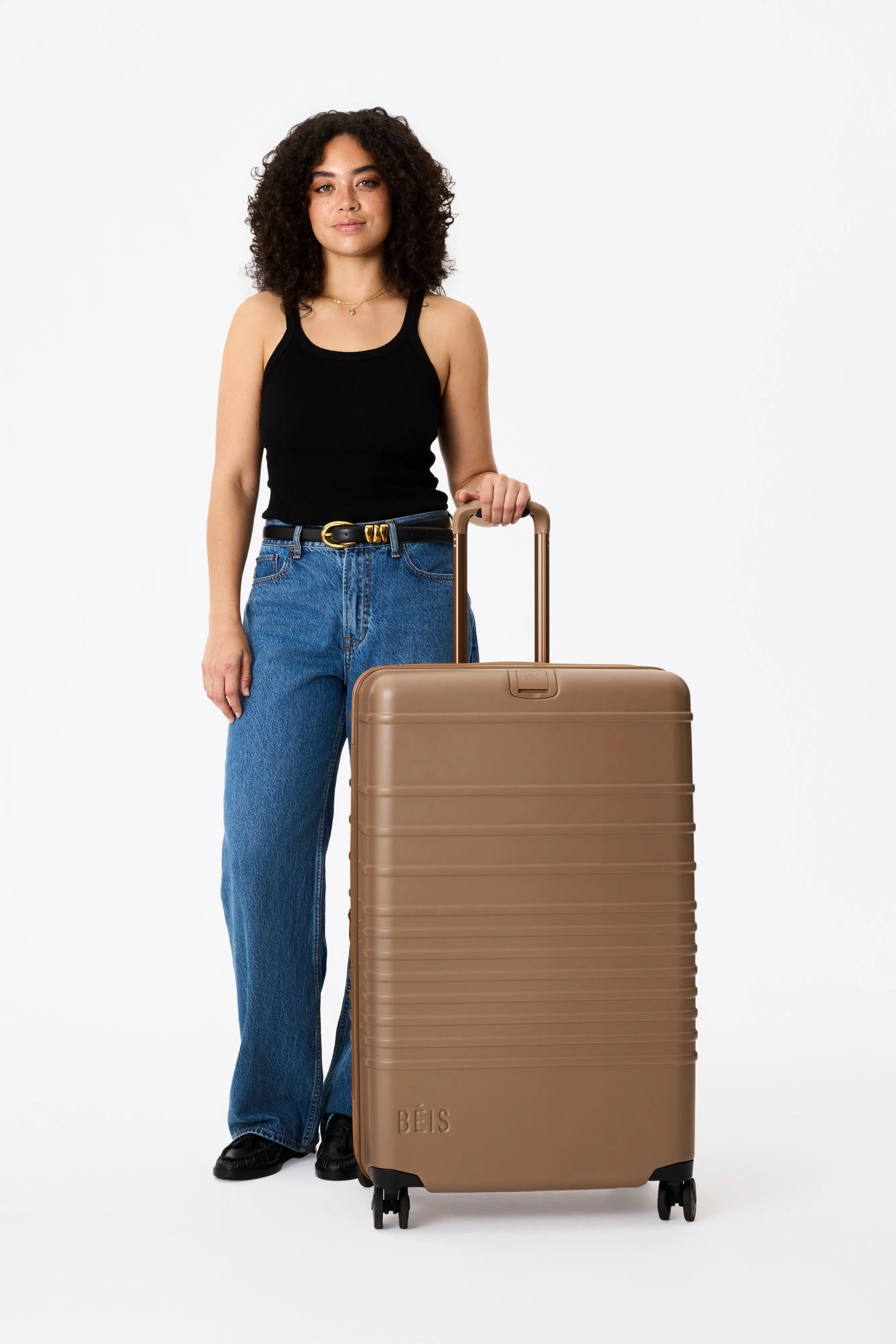 The Large Check-In Roller in Camel sold by Beis product image thumbnail 5