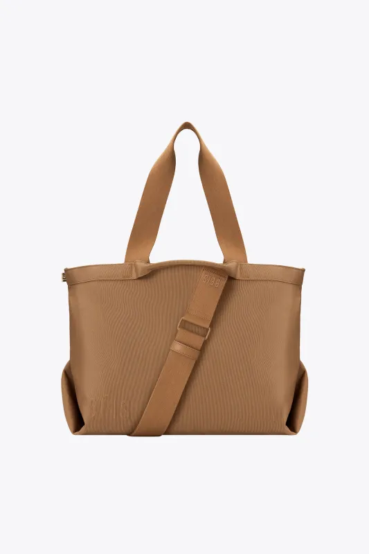 The Travel Tote in Camel made by Beis