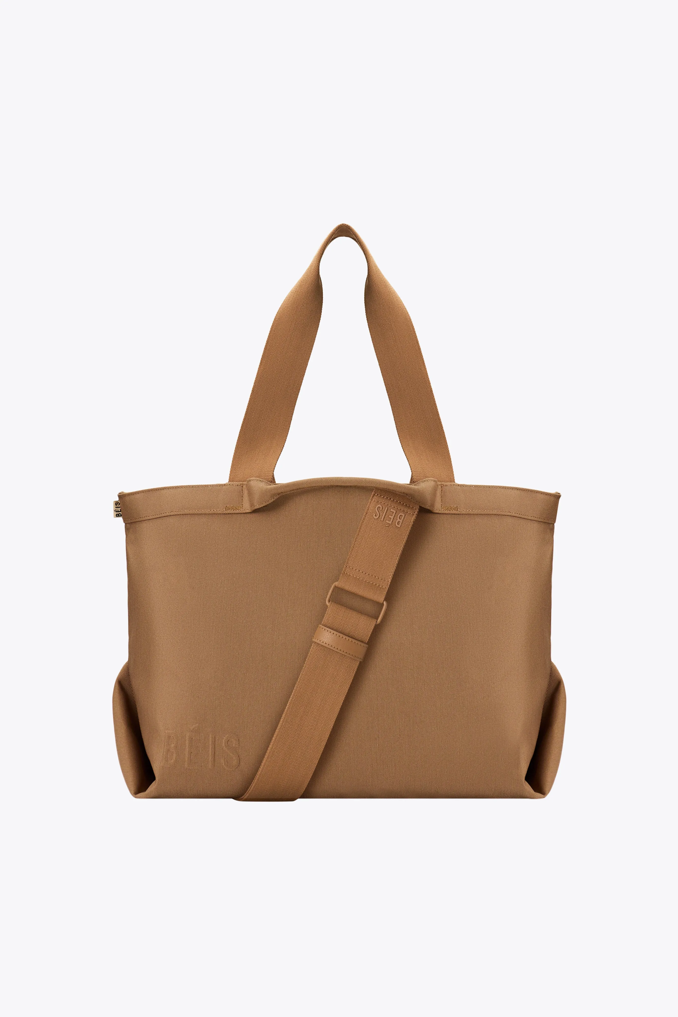 The Travel Tote in Camel sold by Beis