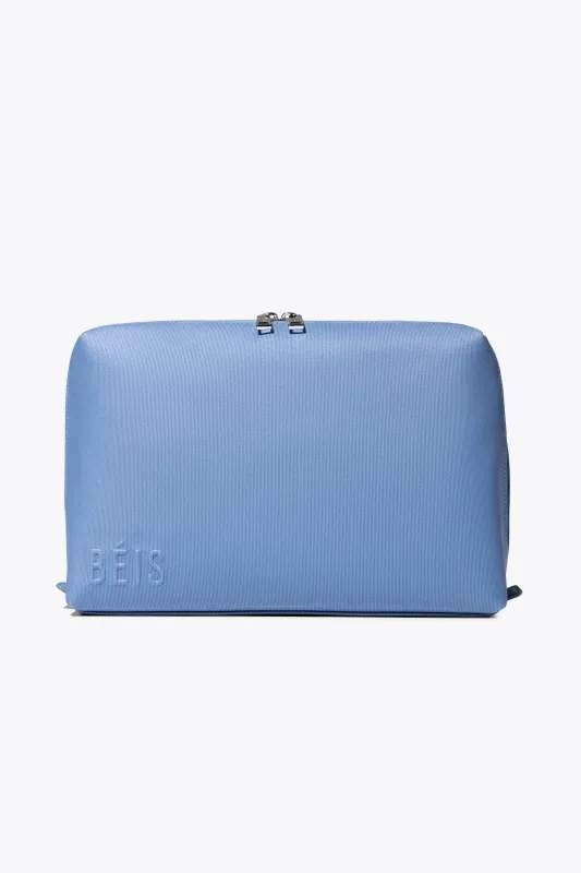 The Large Cosmetic Pouch in Dusty Blue made by Beis