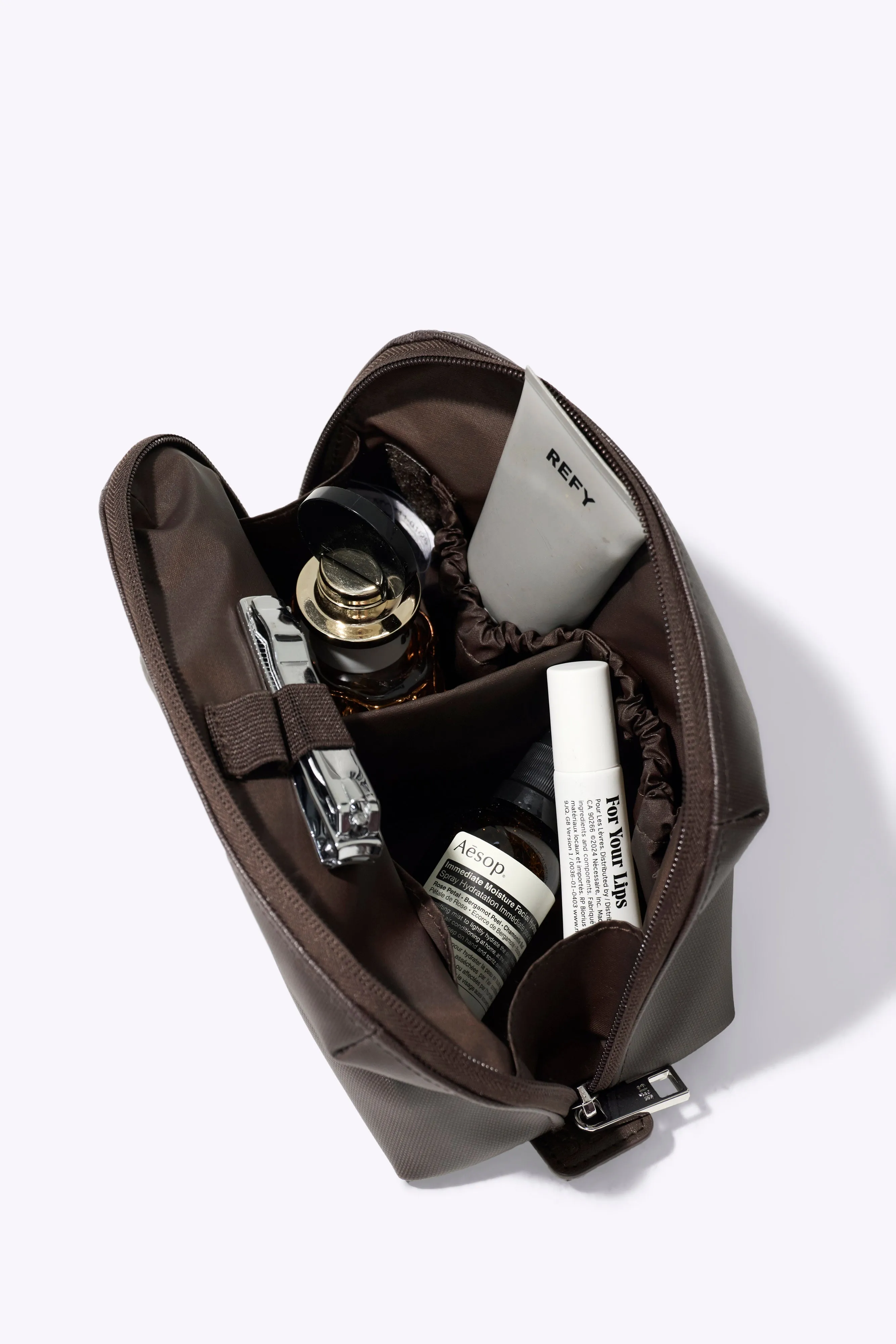 The Medium Cosmetic Pouch in Espresso sold by Beis product image thumbnail 2