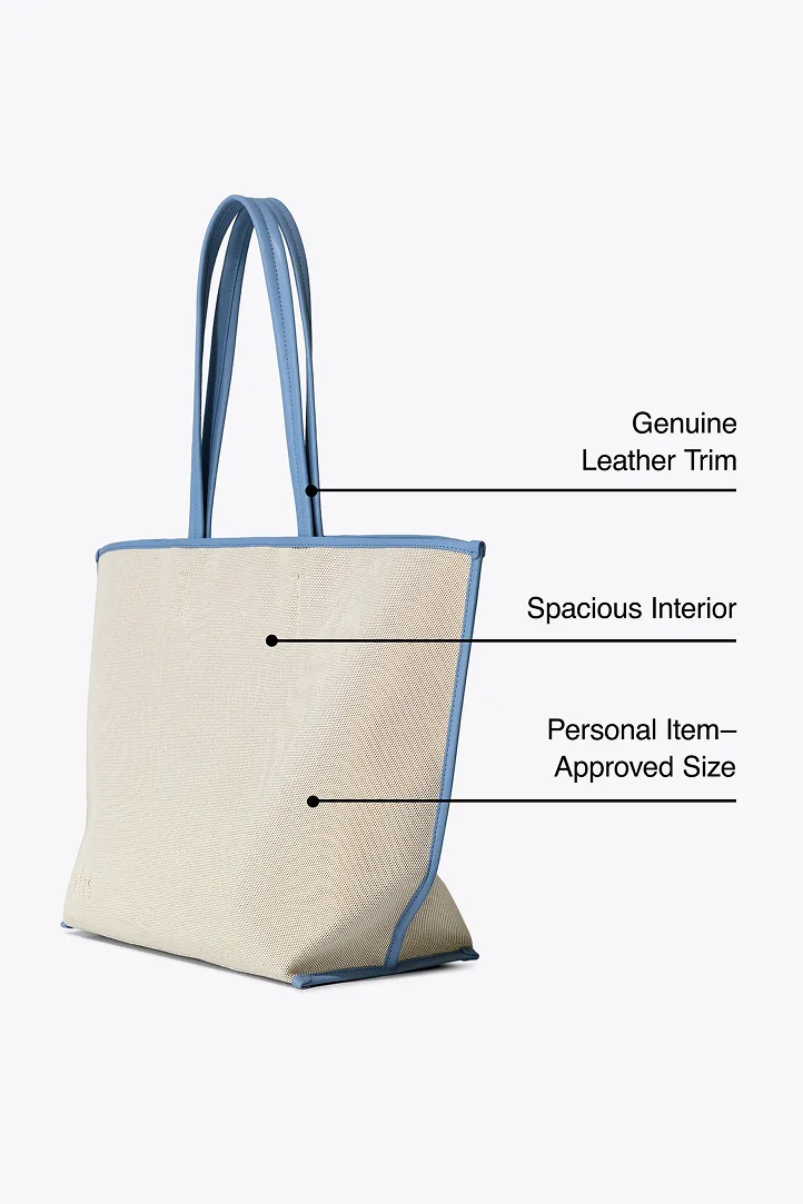 The Canvas and Leather Tote in Dusty Blue sold by Beis product image thumbnail 2