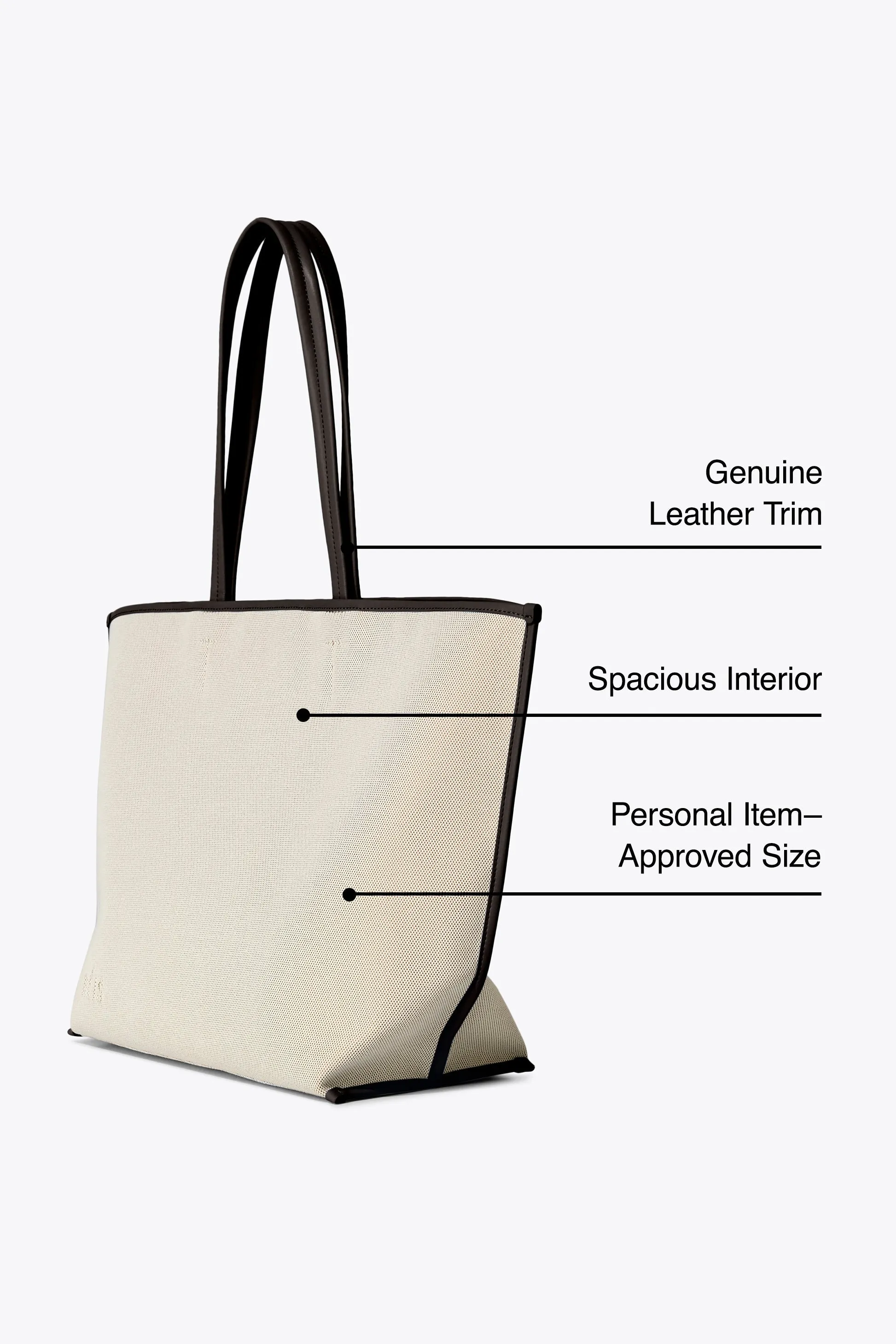The Canvas and Leather Tote in Espresso sold by Beis product image thumbnail 2