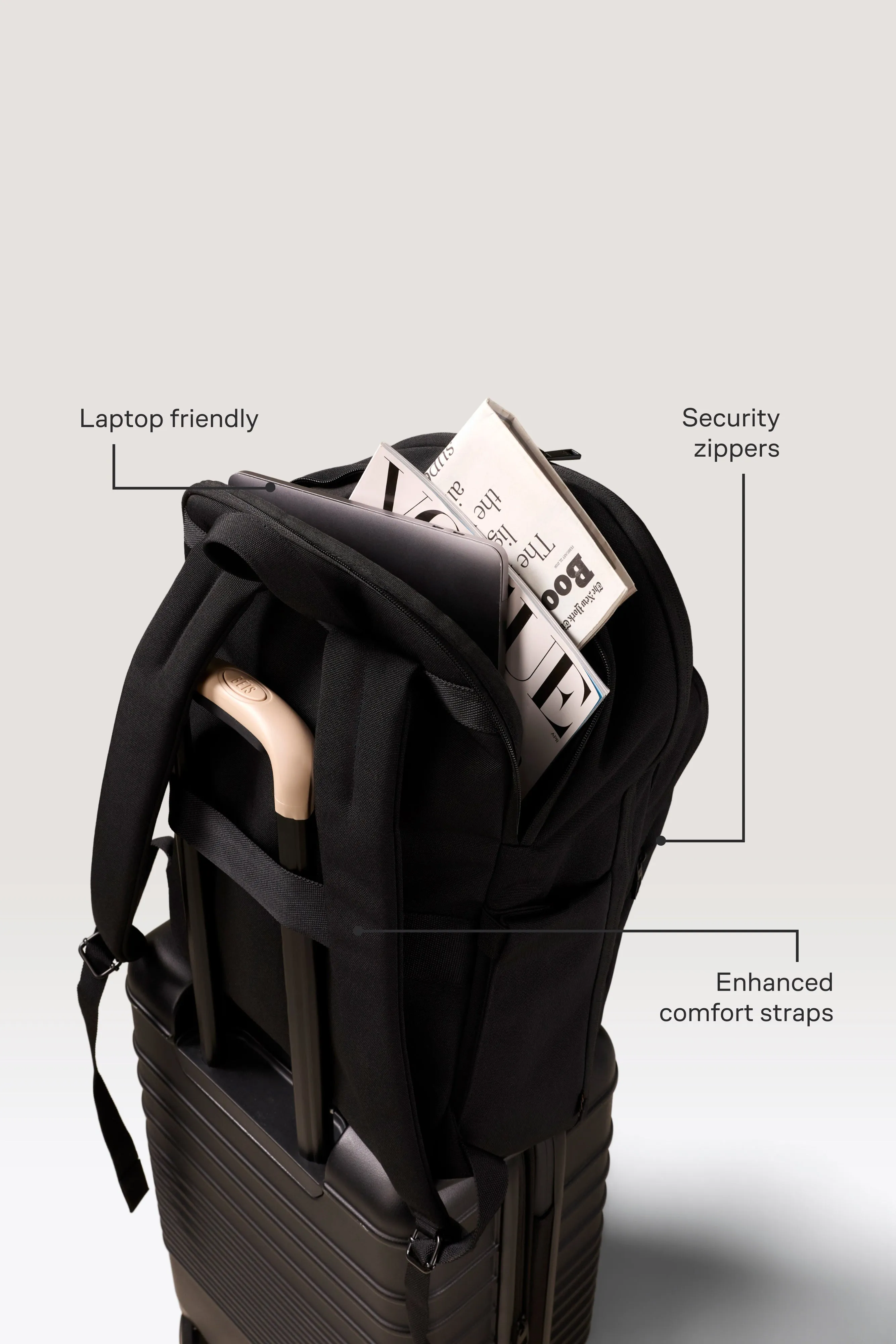The Travel Backpack in Black sold by Beis product image thumbnail 2