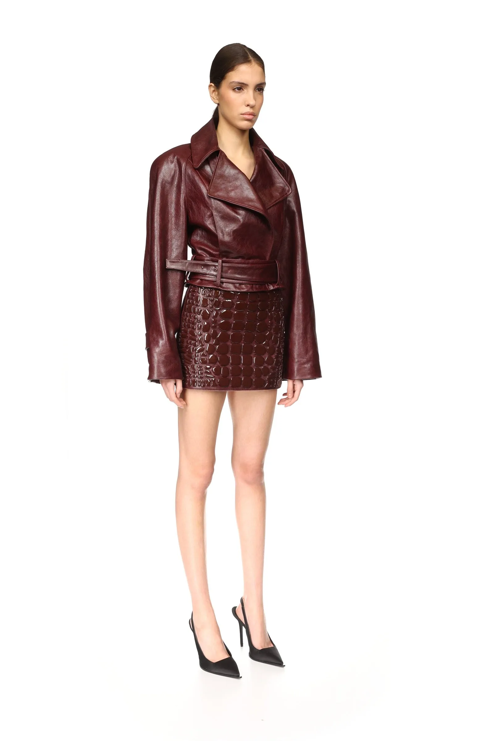 CROC ENAMEL EMBROIDERY MINI SKIRT sold by David Koma product image thumbnail 4