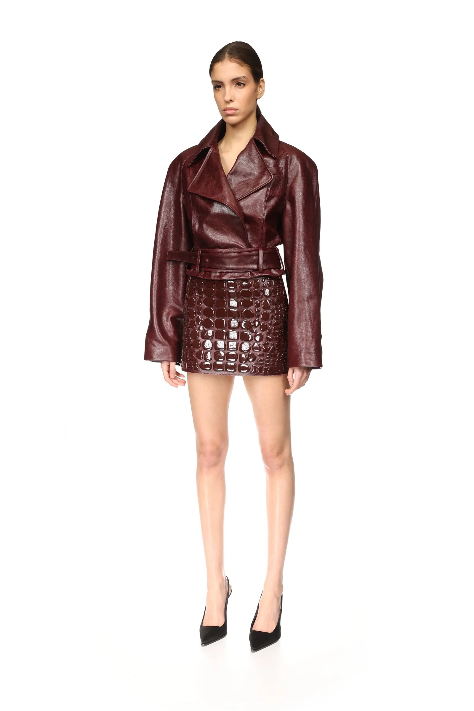 CROC ENAMEL EMBROIDERY MINI SKIRT sold by David Koma product image thumbnail 3