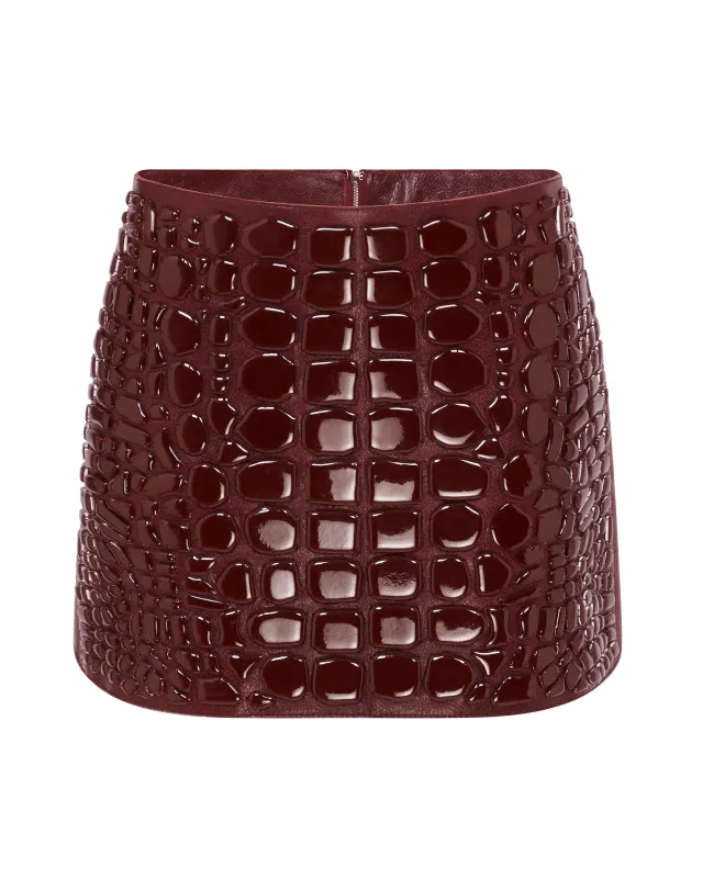 CROC ENAMEL EMBROIDERY MINI SKIRT sold by David Koma