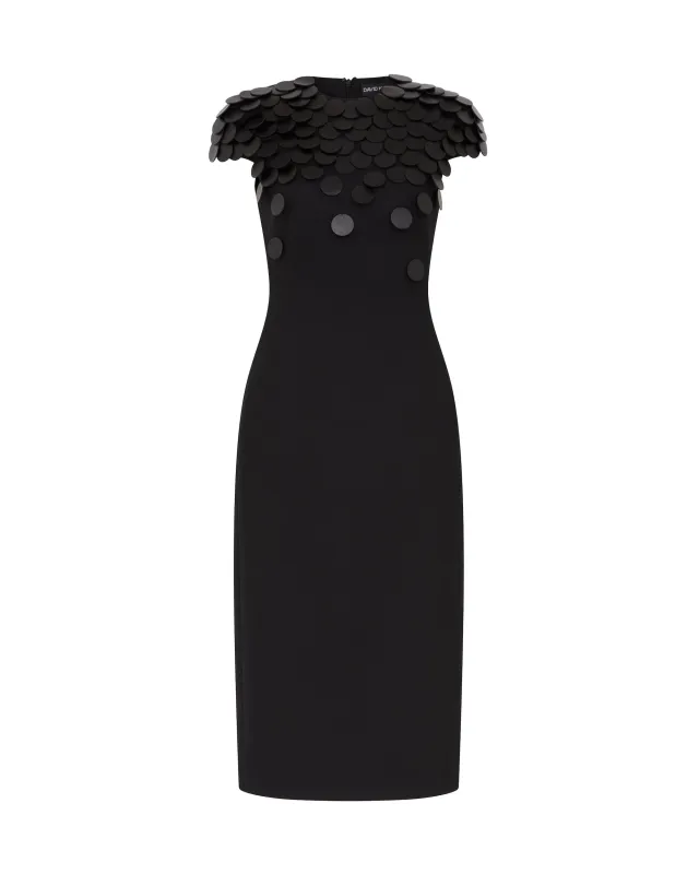 GRADIENT FAUX LEATHER DISC MIDI DRESS made by David Koma