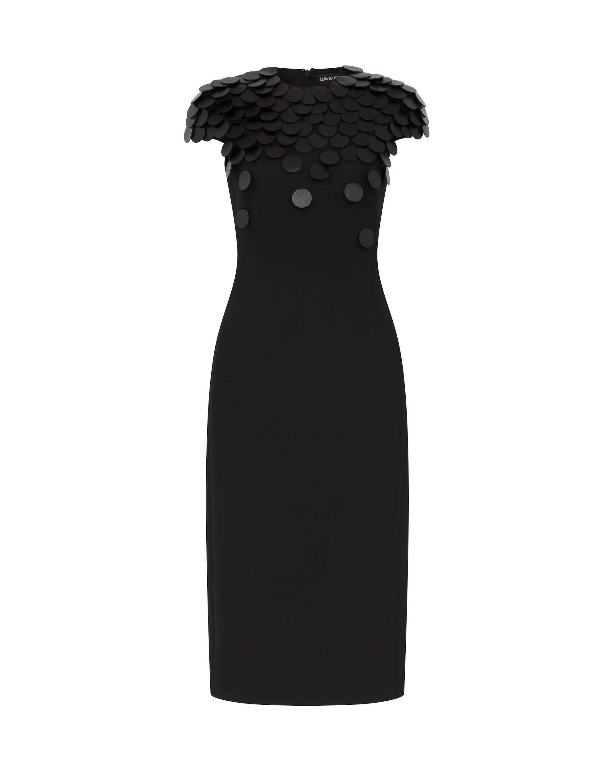 GRADIENT FAUX LEATHER DISC MIDI DRESS sold by David Koma