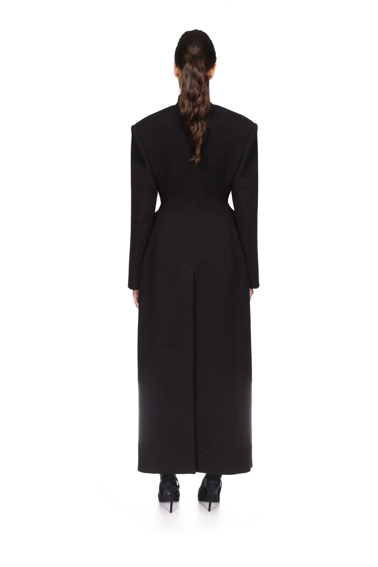 PADDED HIP DETAIL WOOL COAT sold by David Koma product image thumbnail 5