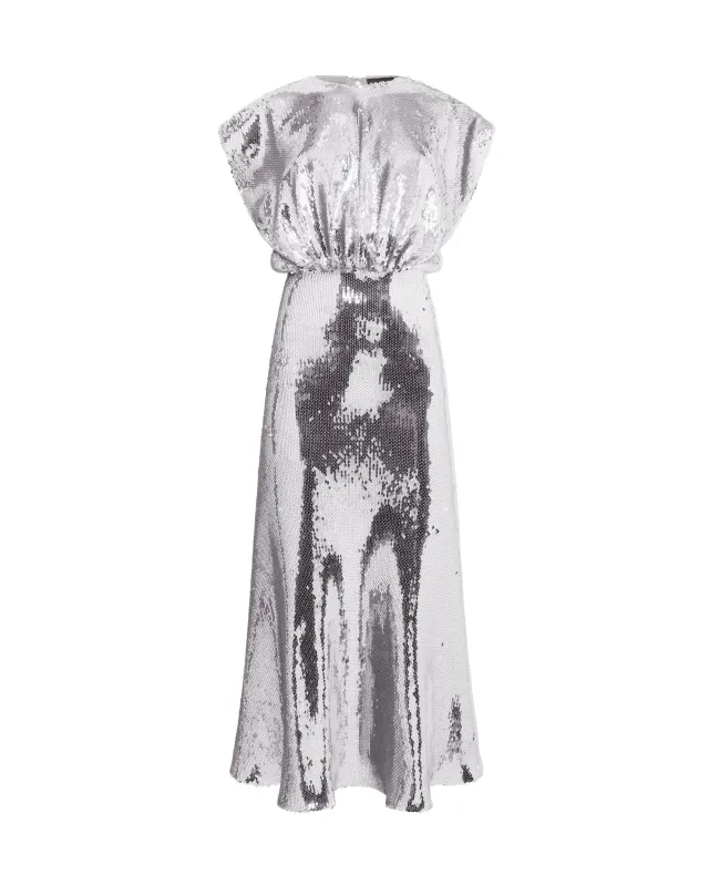 SLEEVELESS BLOUSON SEQUIN MIDI DRESS made by David Koma