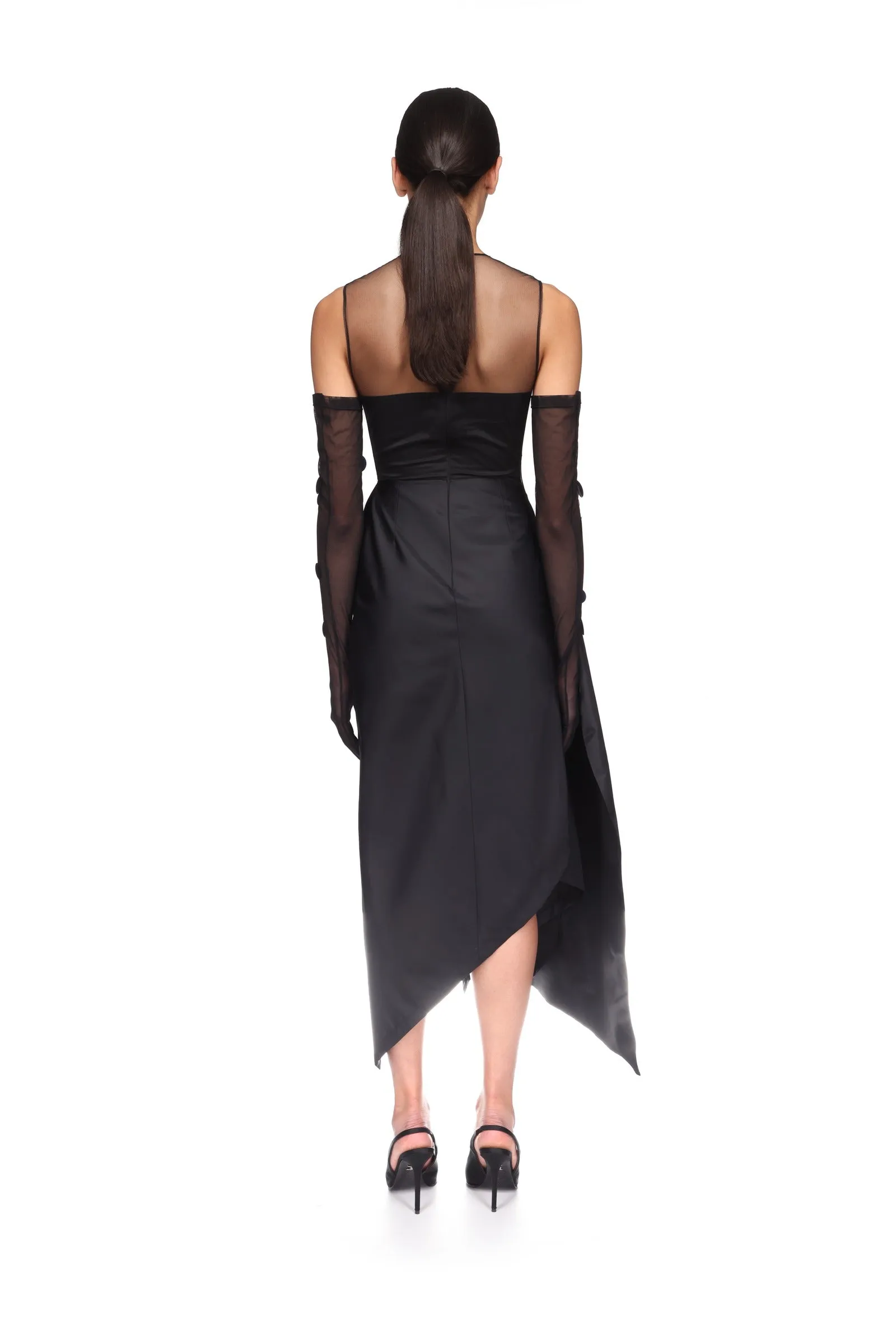 POLKA-DOT DISCS AND DRAPED SKIRT MIDI DRESS sold by David Koma product image thumbnail 5