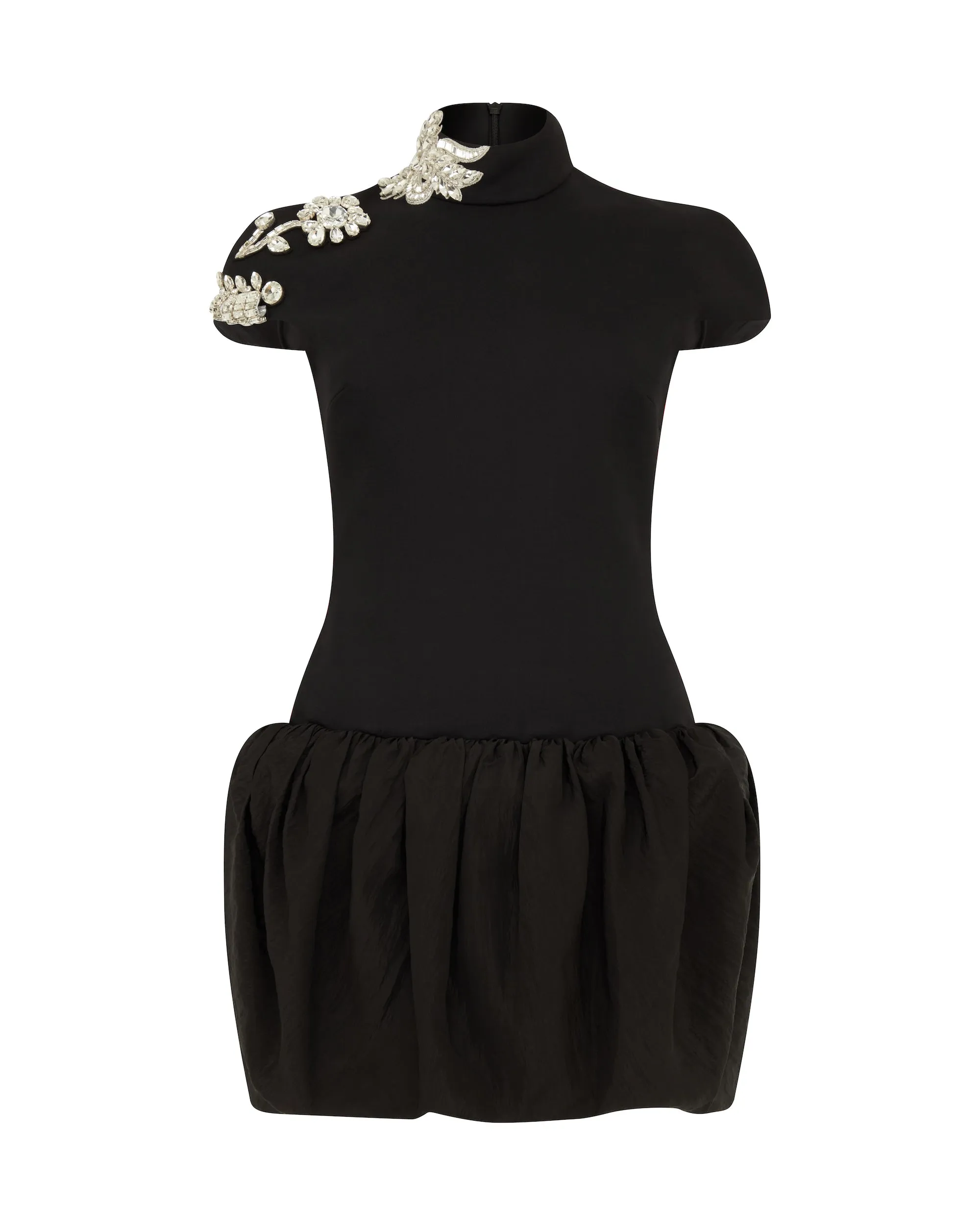 CRYSTAL BROOCH AND PUFF SKIRT MINI DRESS sold by David Koma