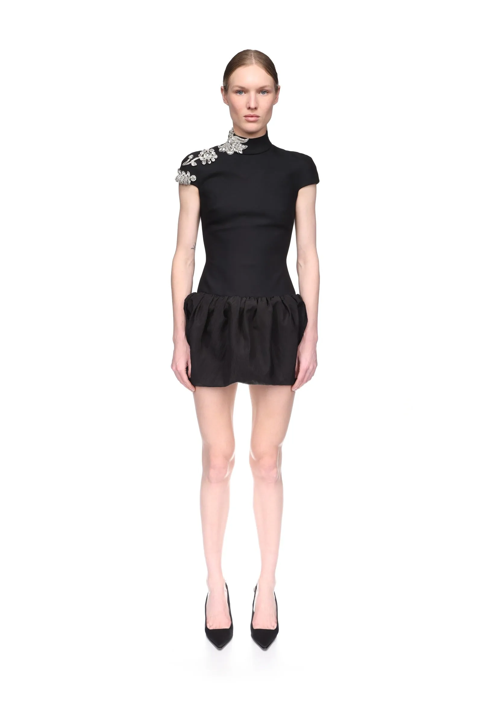 CRYSTAL BROOCH AND PUFF SKIRT MINI DRESS sold by David Koma product image thumbnail 2