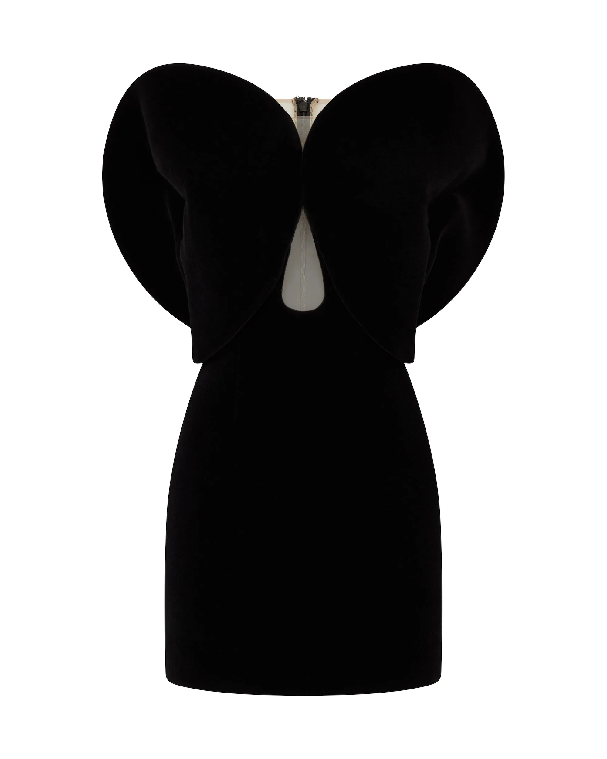 CIRCULAR SLEEVE VELVET MINI DRESS sold by David Koma