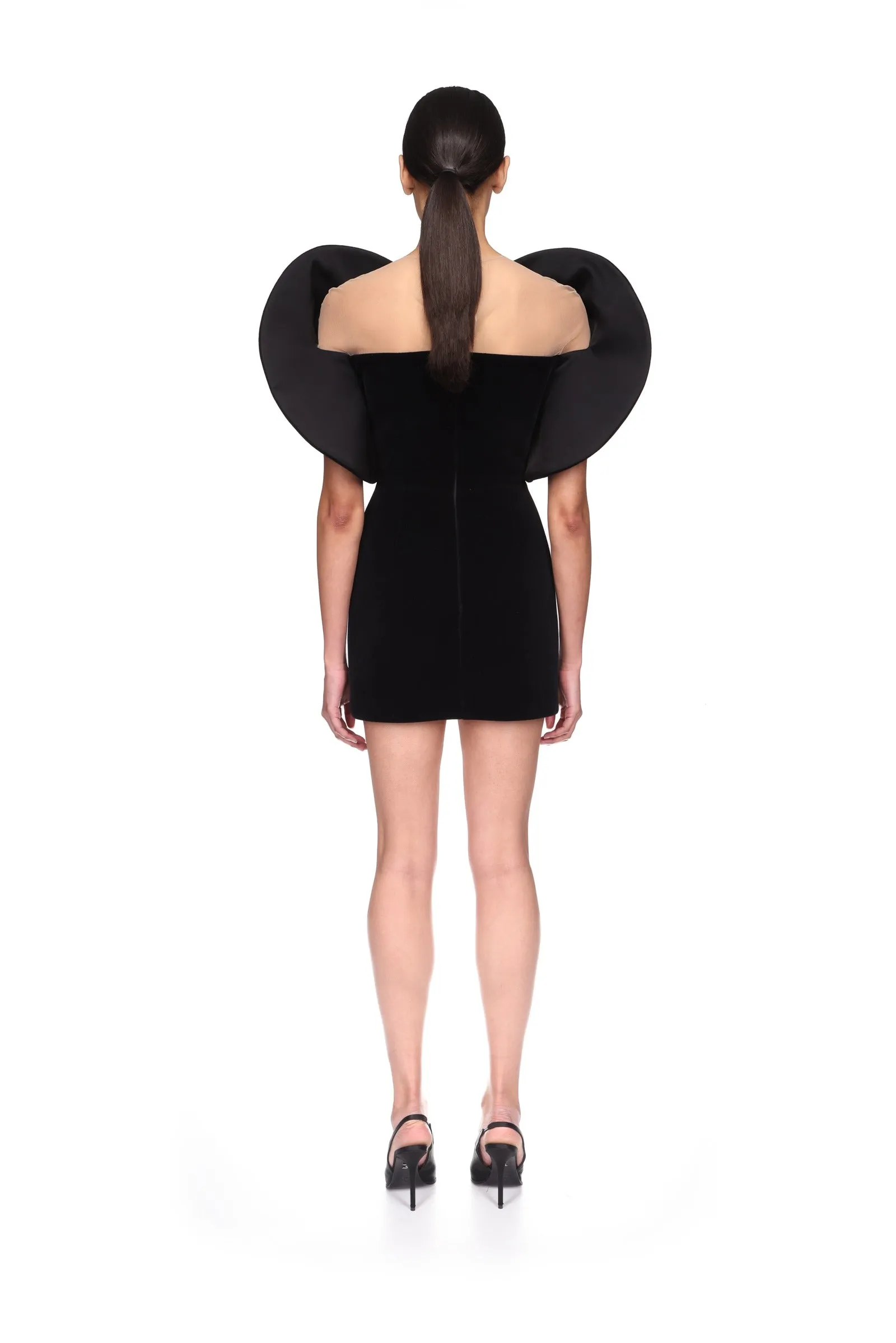 CIRCULAR SLEEVE VELVET MINI DRESS sold by David Koma product image thumbnail 5