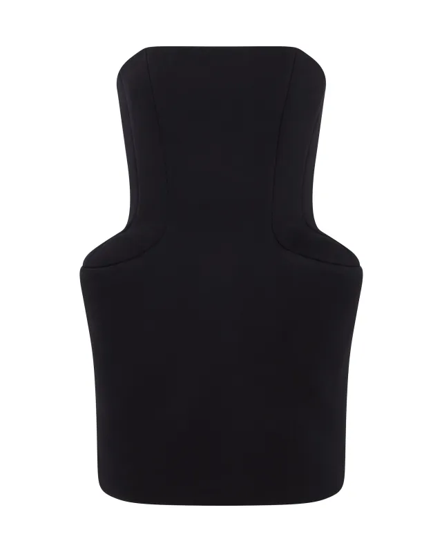 PADDED HIP DETAIL STRAPLESS MINI DRESS IN BLACK sold by David Koma