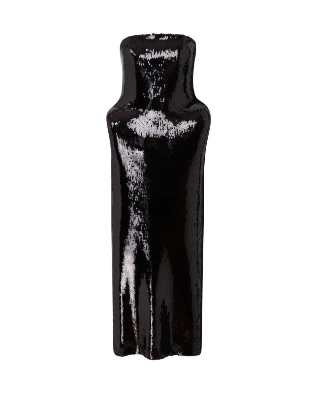 PADDED HIP DETAIL SEQUIN MIDI DRESS made by David Koma