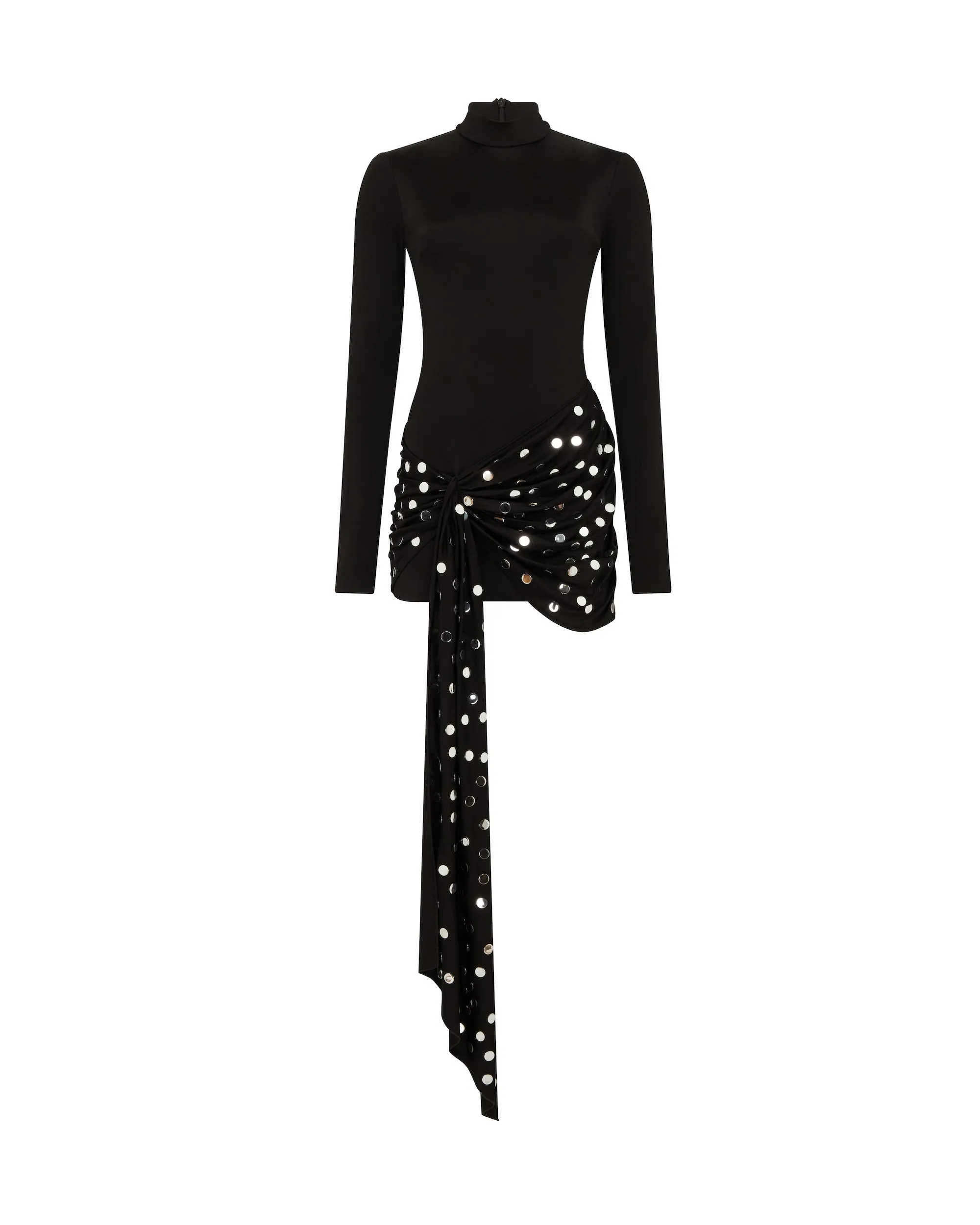 SILVER POLKA-DOTS OVERLAY MINI DRESS sold by David Koma
