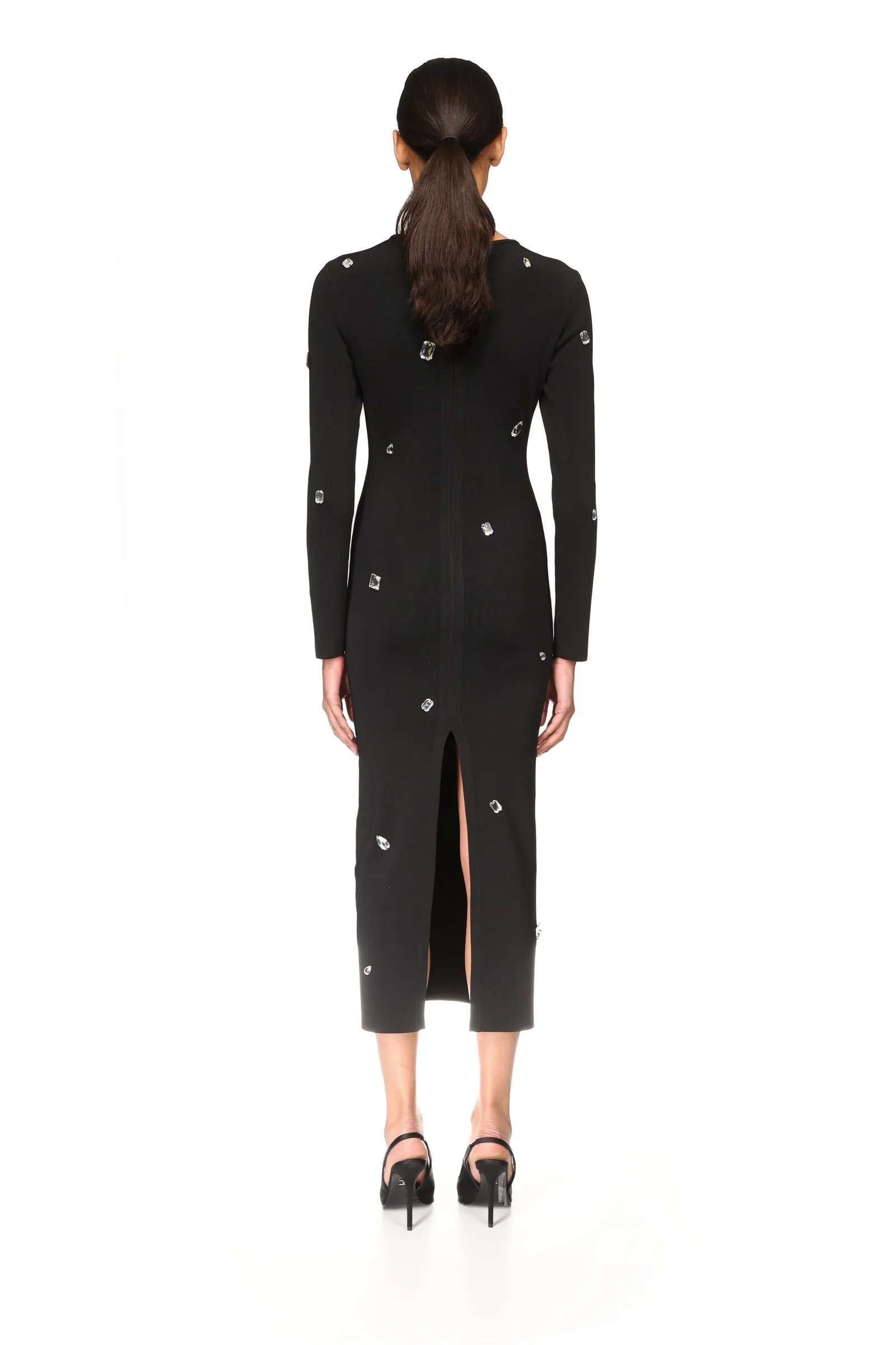 ALLOVER CRYSTAL EMBROIDERED MIDI KNIT DRESS sold by David Koma product image thumbnail 5