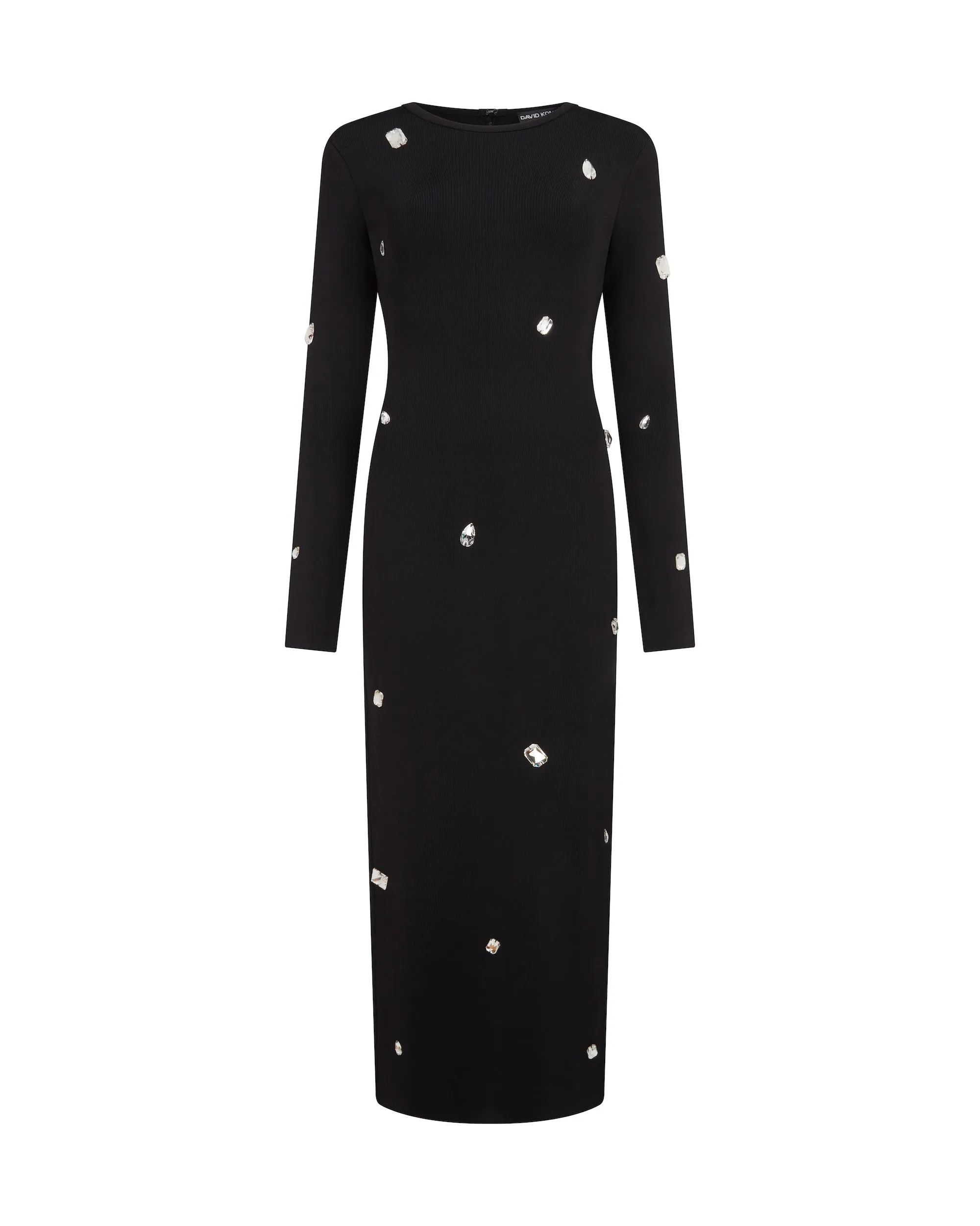ALLOVER CRYSTAL EMBROIDERED MIDI KNIT DRESS sold by David Koma