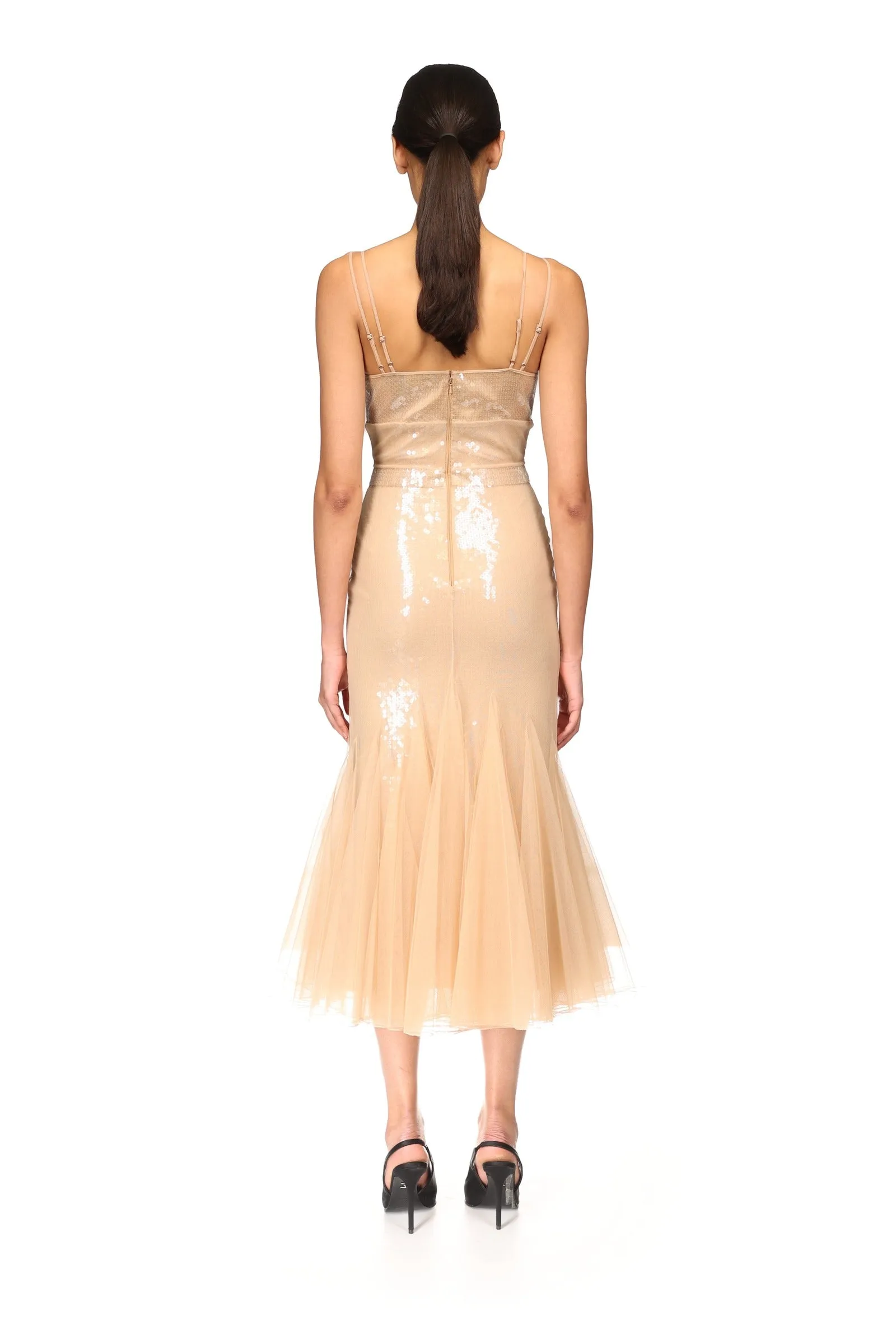 SEQUIN AND TULLE CAMI MIDI DRESS sold by David Koma product image thumbnail 5