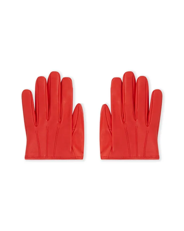CROPPED LEATHER GLOVES IN RED sold by David Koma