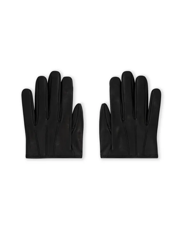 CROPPED LEATHER GLOVES IN BLACK sold by David Koma