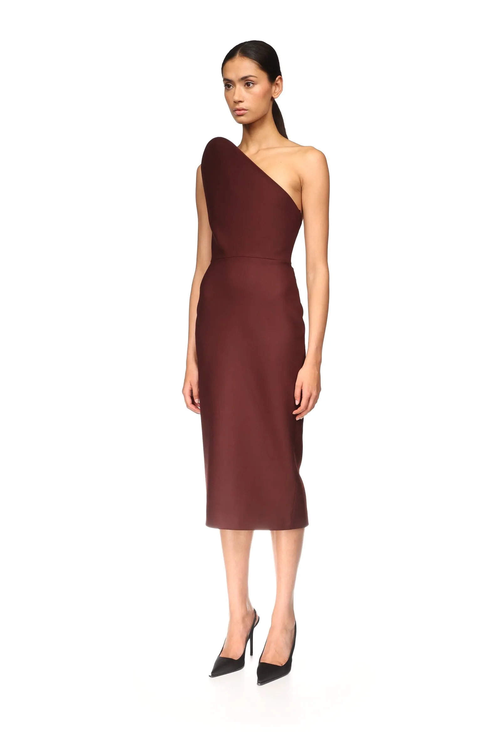 ASYMMETRIC CUT STRAPLESS MIDI DRESS sold by David Koma product image thumbnail 3