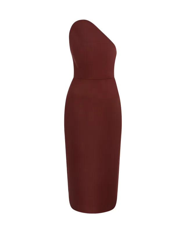 ASYMMETRIC CUT STRAPLESS MIDI DRESS made by David Koma