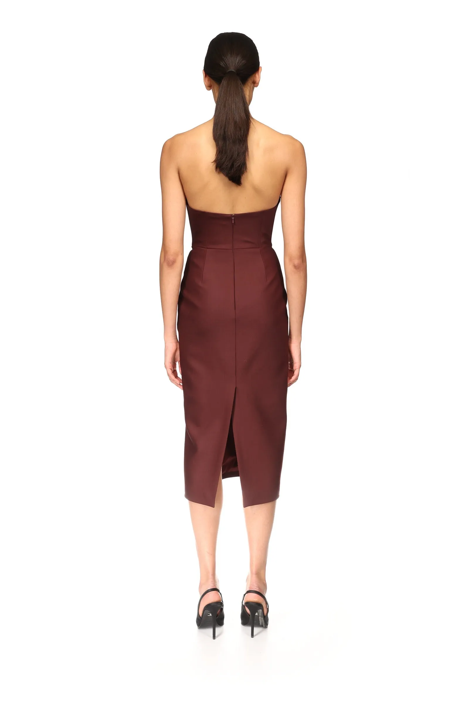 ASYMMETRIC CUT STRAPLESS MIDI DRESS sold by David Koma product image thumbnail 5