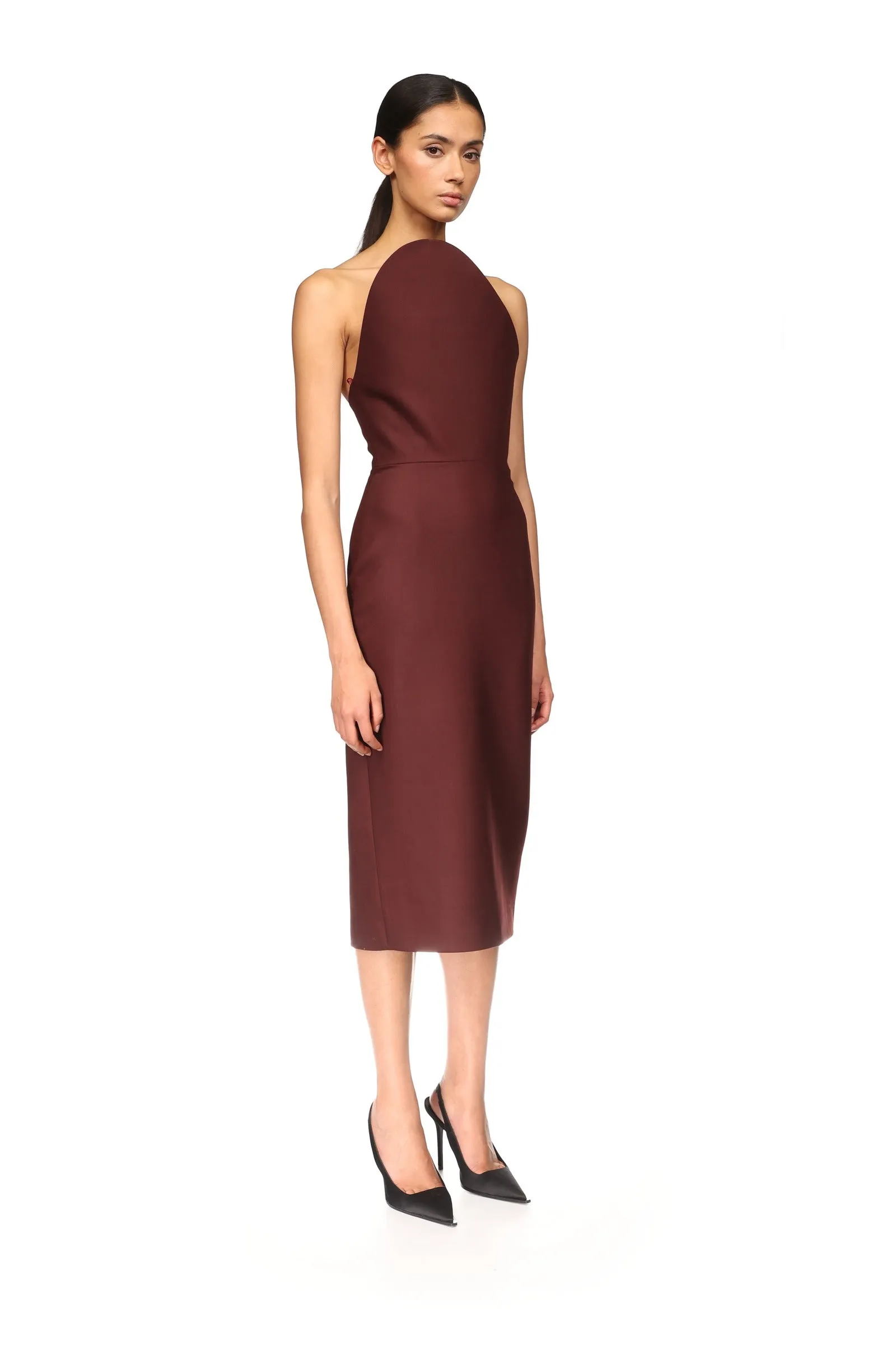 ASYMMETRIC CUT STRAPLESS MIDI DRESS sold by David Koma product image thumbnail 4