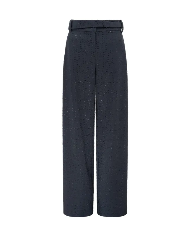 ALLOVER RHINESTONE EMBROIDERED TAILORED TROUSERS sold by David Koma