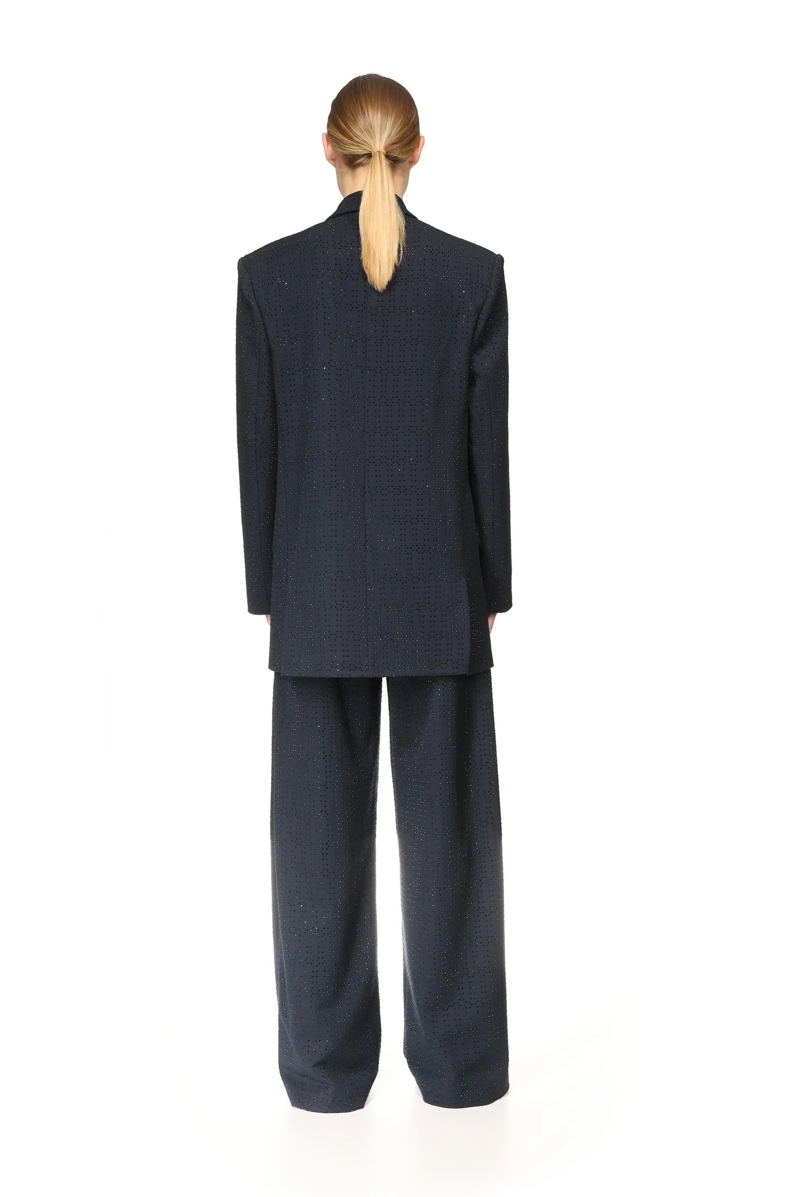 ALLOVER RHINESTONE EMBROIDERED TAILORED TROUSERS sold by David Koma product image thumbnail 5