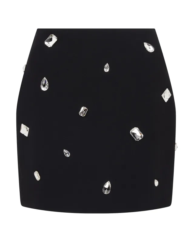 CRYSTAL EMBROIDERED MINI SKIRT made by David Koma